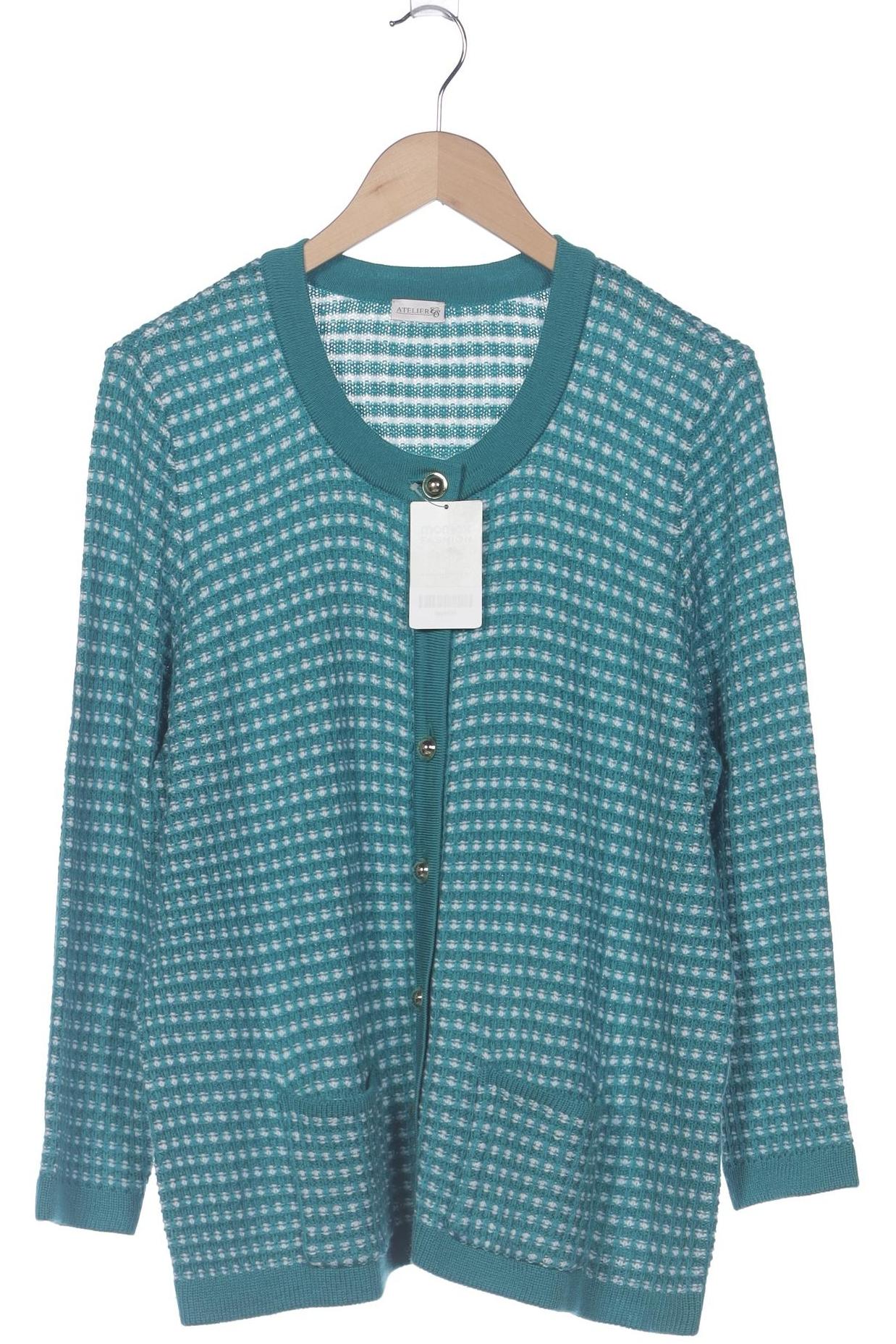 

Atelier Goldner Schnitt Damen Strickjacke, blau, Gr. 20