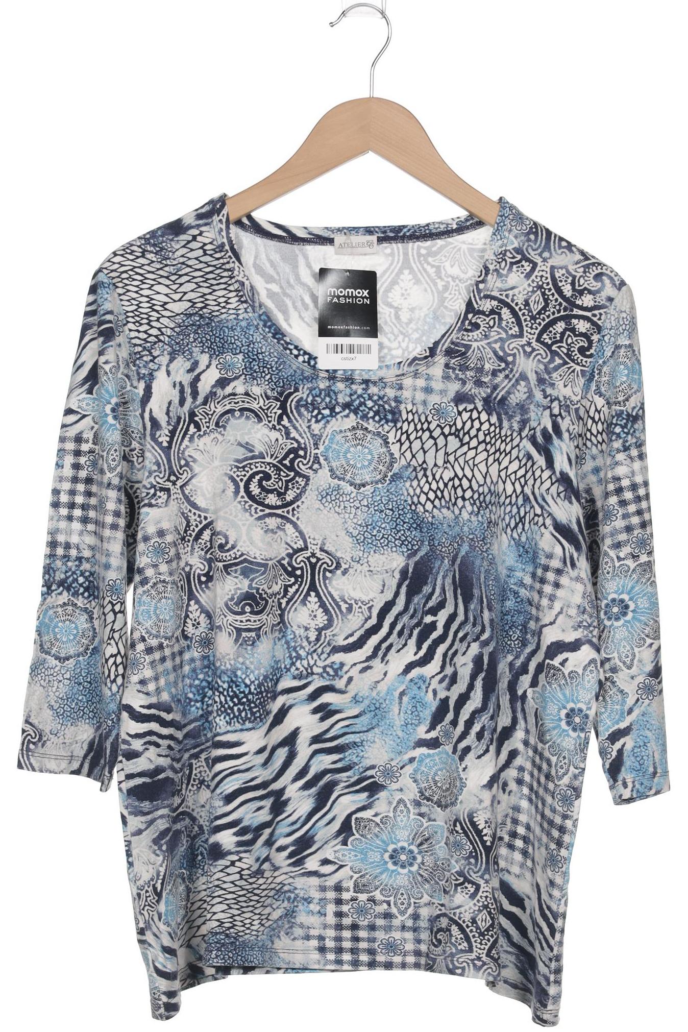 

Atelier Goldner Schnitt Damen Langarmshirt, blau, Gr. 46