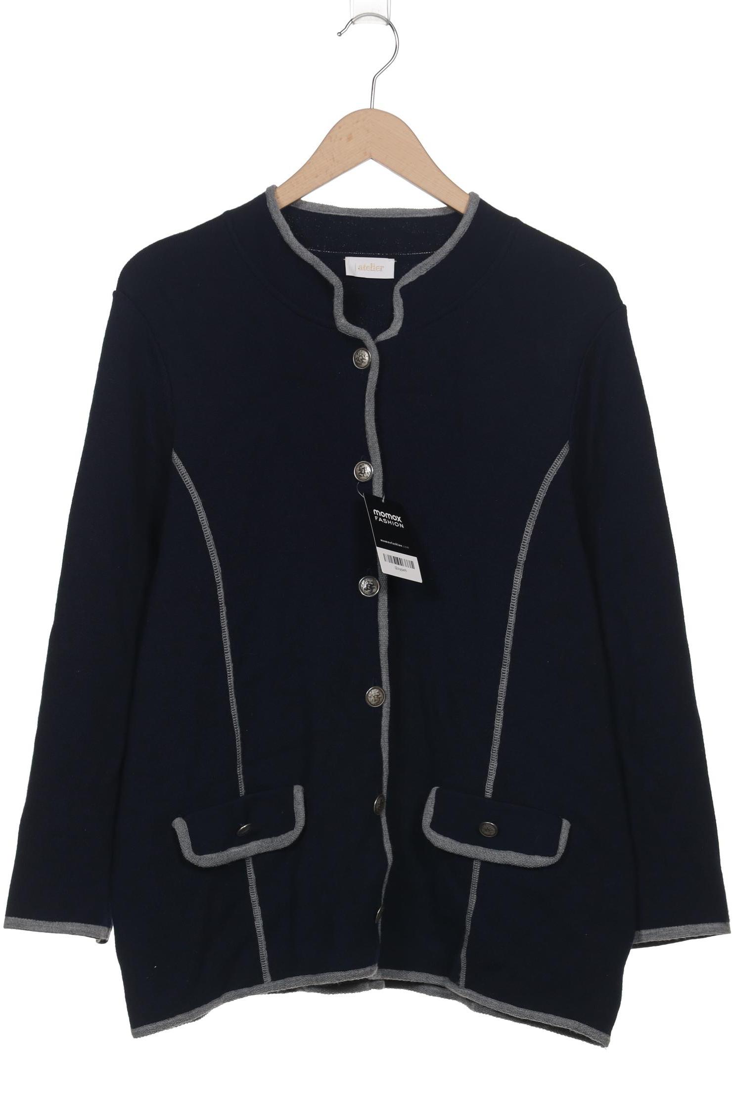 

Atelier Goldner Schnitt Damen Strickjacke, marineblau, Gr. 46