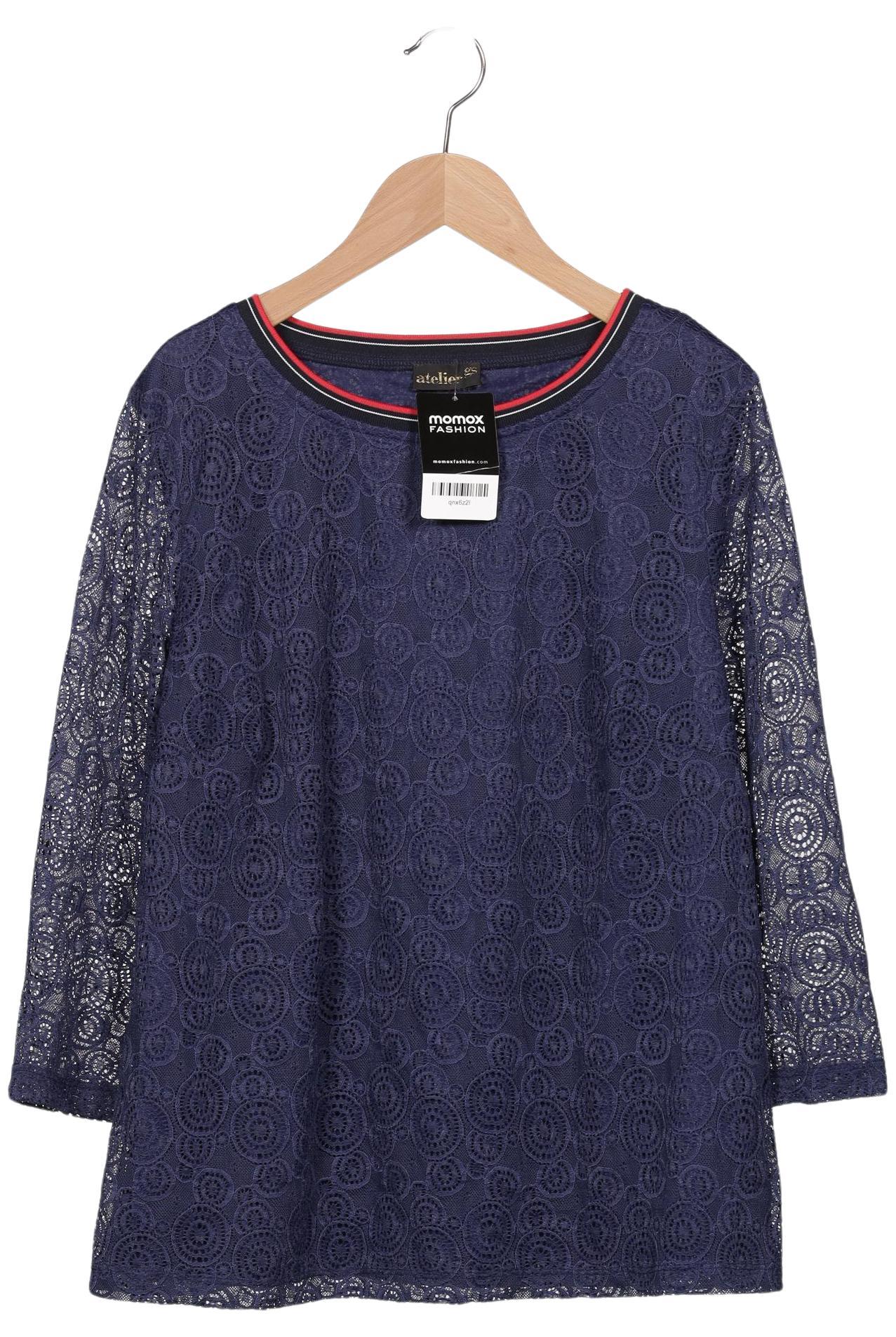 

Atelier Goldner Schnitt Damen Langarmshirt, marineblau, Gr. 20