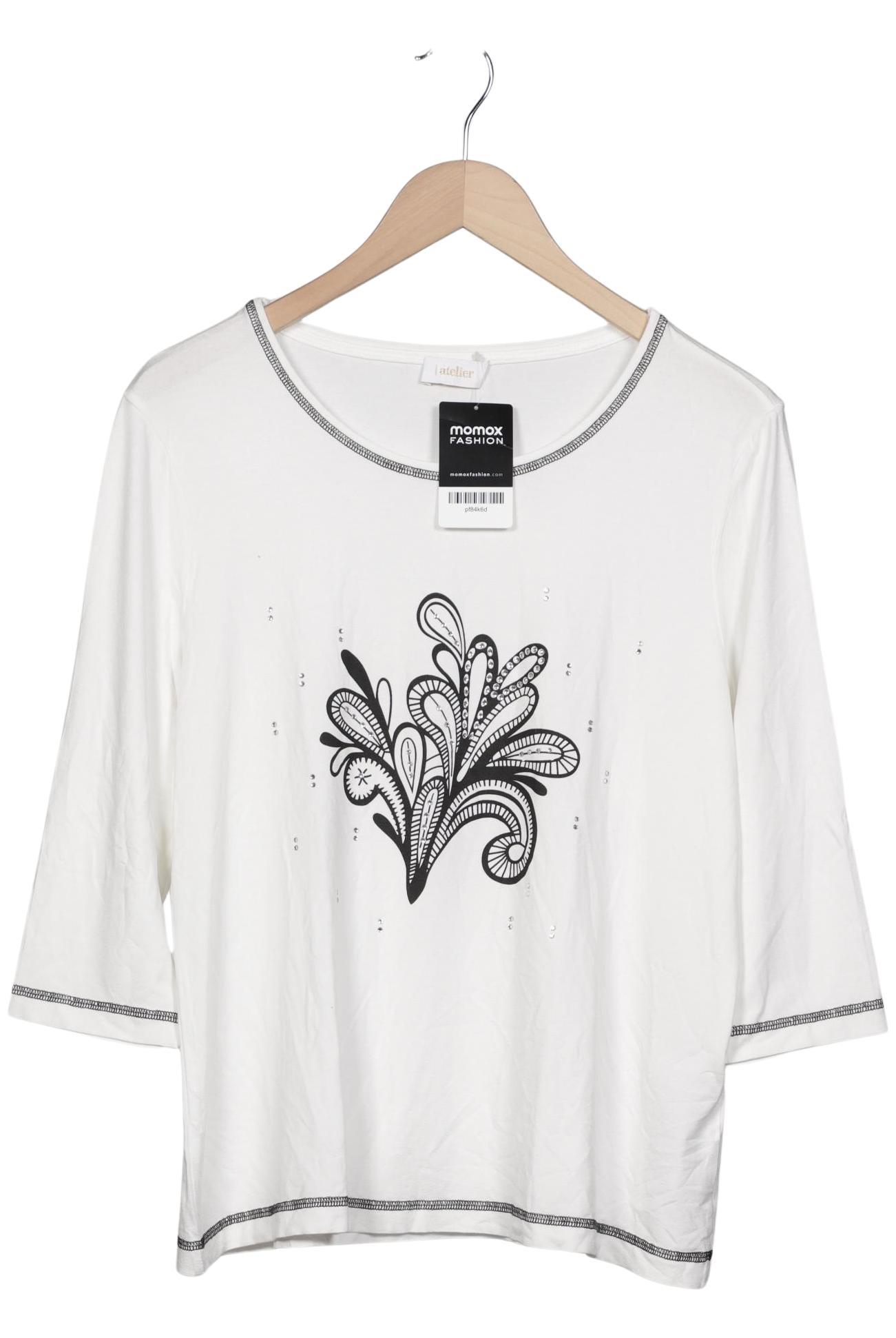 

Atelier Goldner Schnitt Damen Langarmshirt, weiß, Gr. 44