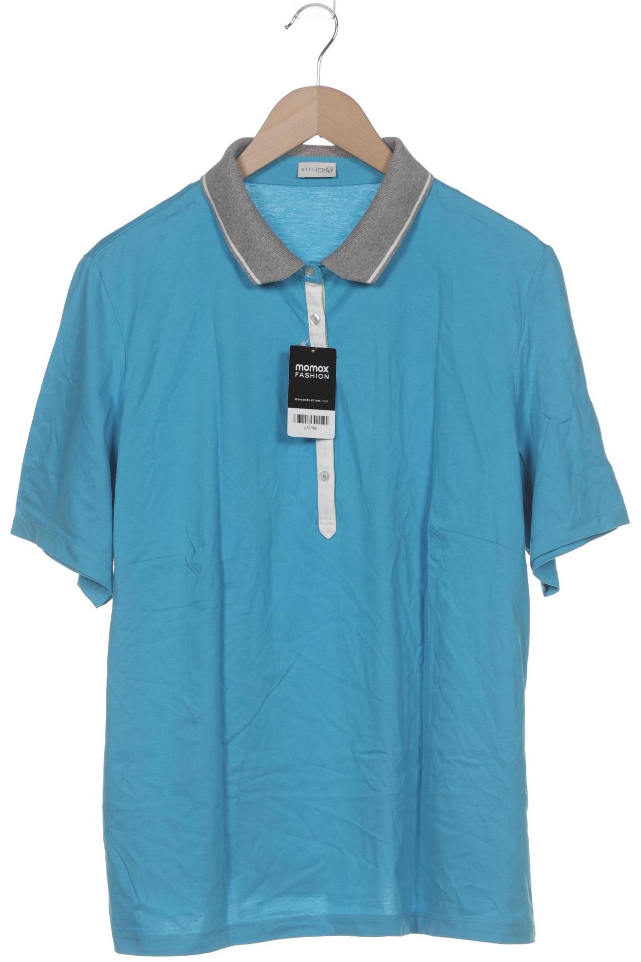 

Atelier Goldner Schnitt Damen Poloshirt, blau, Gr. 52