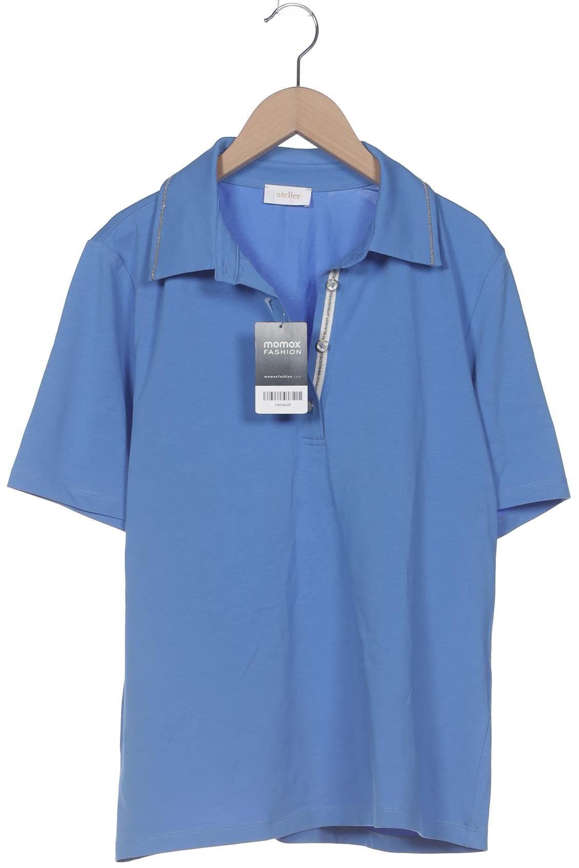 

Atelier Goldner Schnitt Damen Poloshirt, blau, Gr. 16