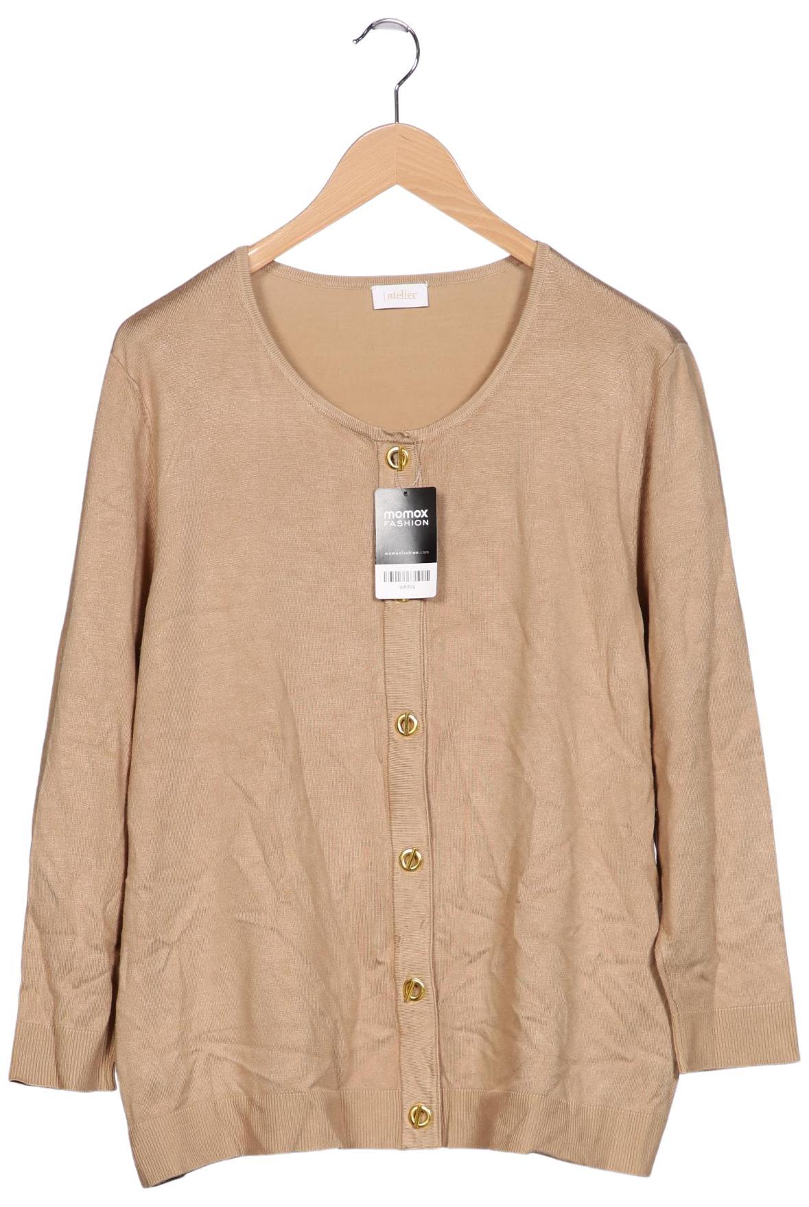 

Atelier Goldner Schnitt Damen Strickjacke, beige, Gr. 48