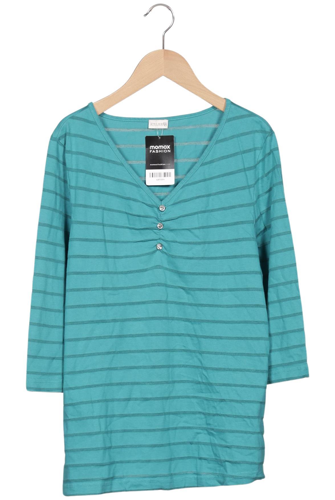 

Atelier Goldner Schnitt Damen Langarmshirt, türkis, Gr. 16