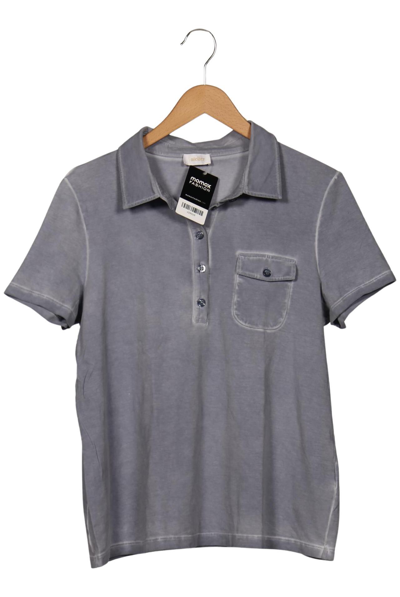 

Atelier Goldner Schnitt Damen Poloshirt, grau, Gr. 42