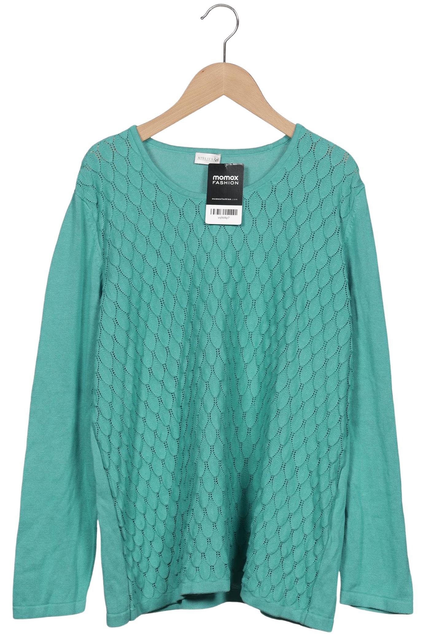 

Atelier Goldner Schnitt Damen Pullover, türkis, Gr. 48