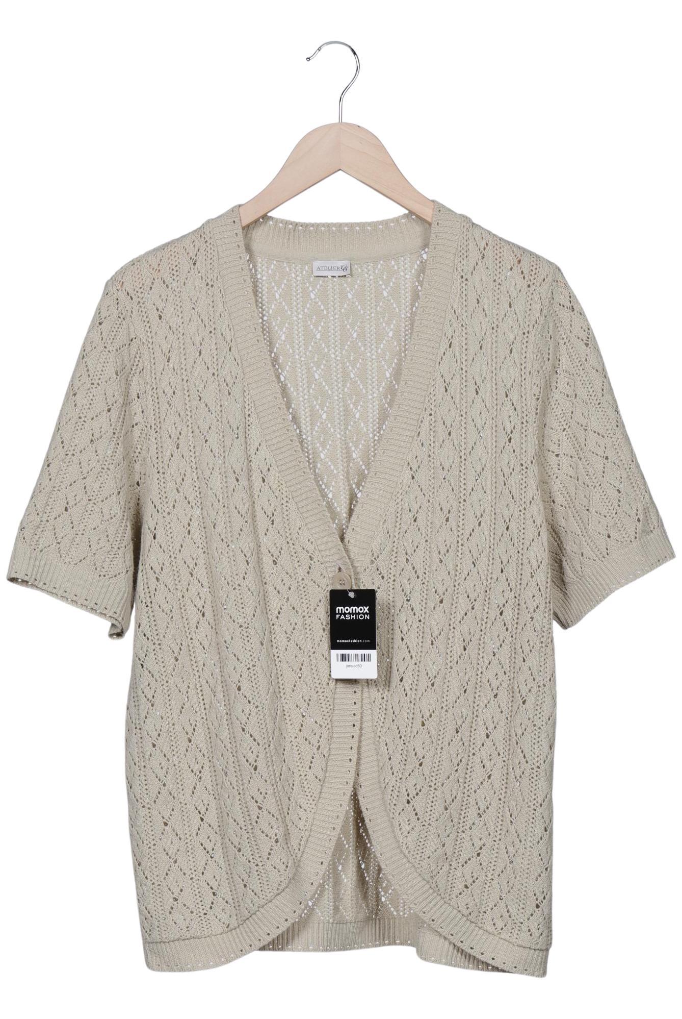 

Atelier Goldner Schnitt Damen Strickjacke, beige, Gr. 48
