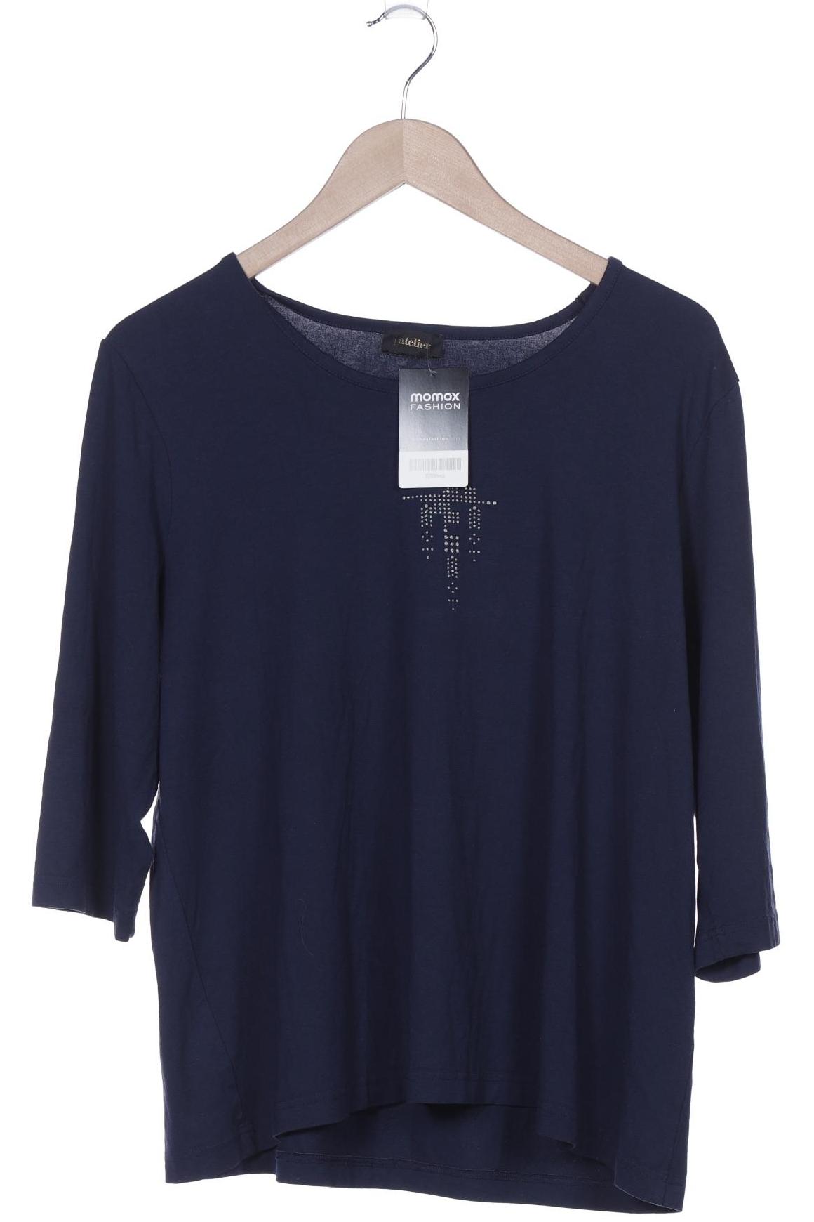 

Atelier Goldner Schnitt Damen Langarmshirt, marineblau, Gr. 48