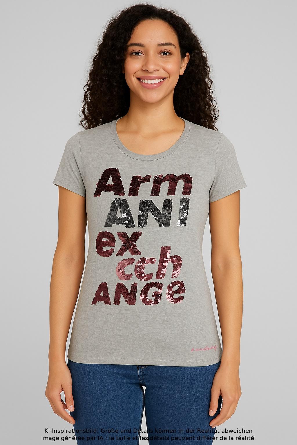 

AX Armani Exchange Damen T-Shirt, grau, Gr. 38