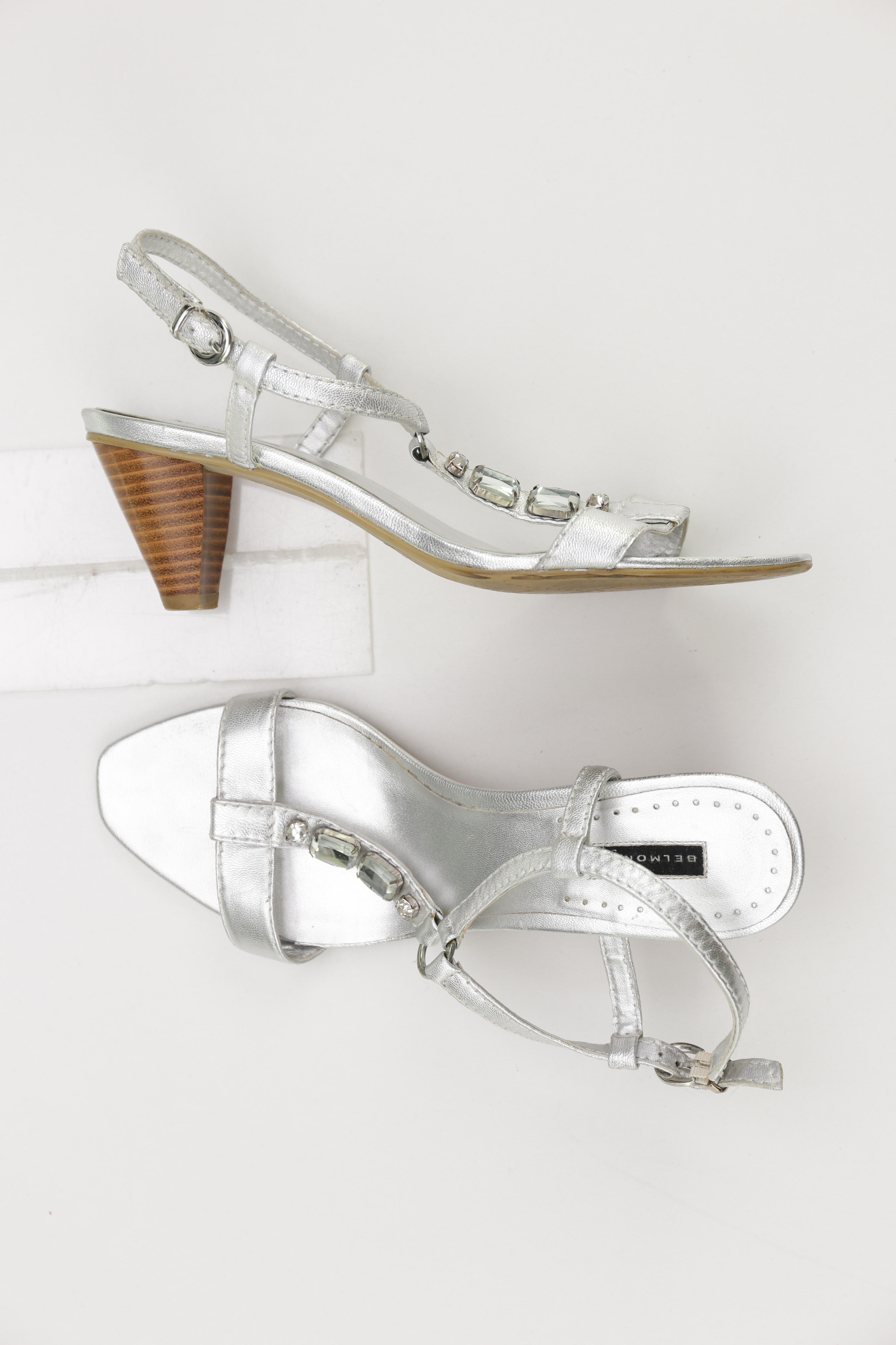 

Belmondo Damen Sandale, silber, Gr. 40