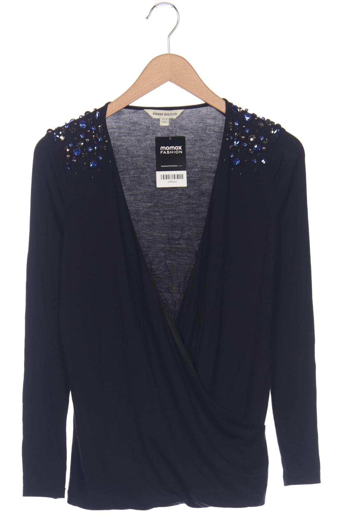 

Balmain Damen Langarmshirt, marineblau, Gr. 36