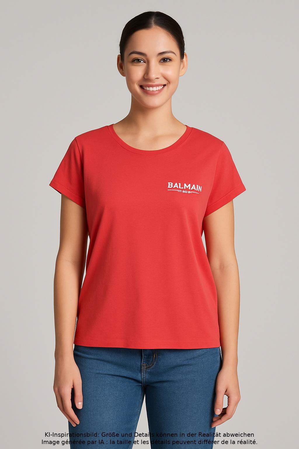 

Balmain Damen T-Shirt, rot, Gr. 34