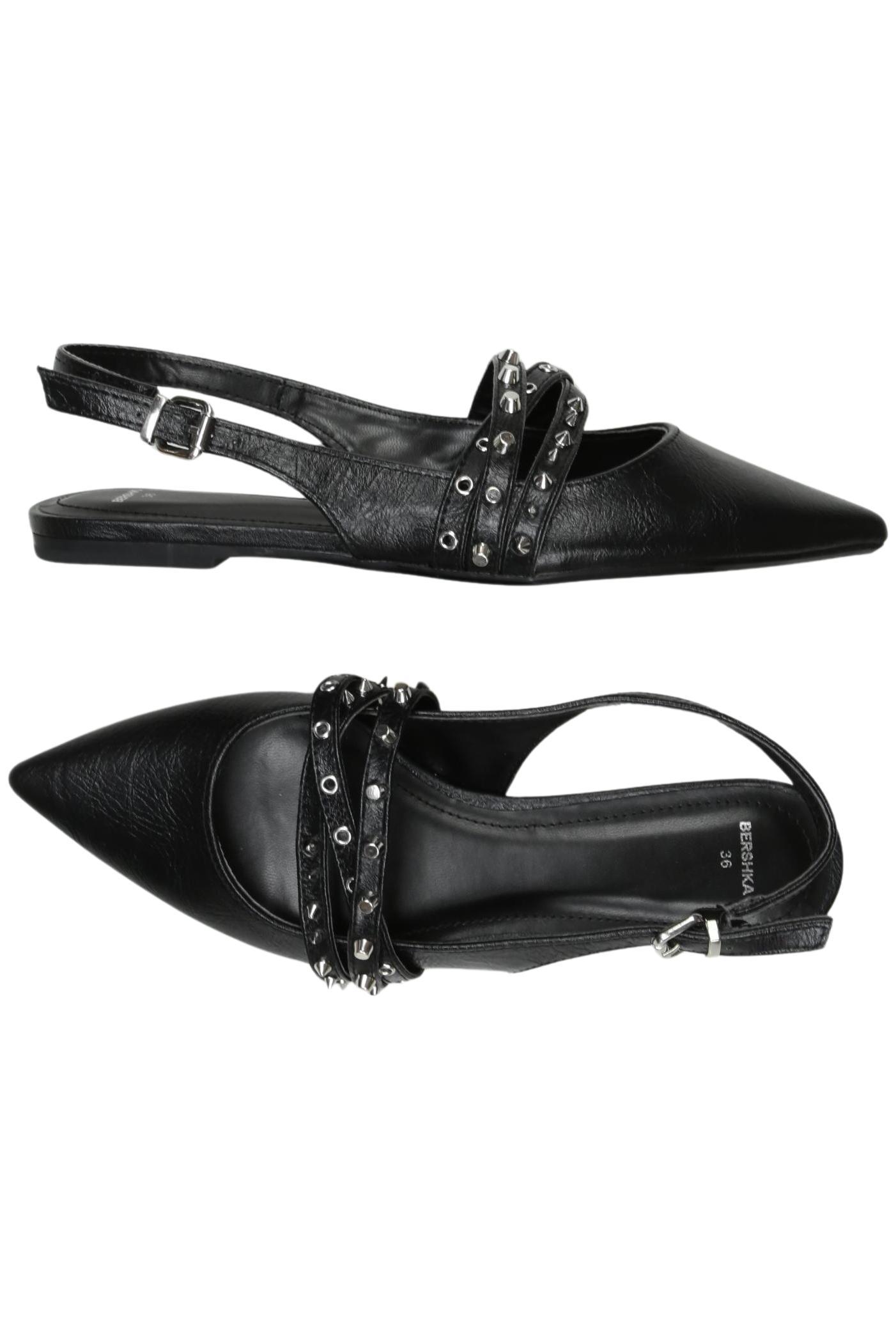 

bershka Damen Ballerinas, schwarz, Gr. 36