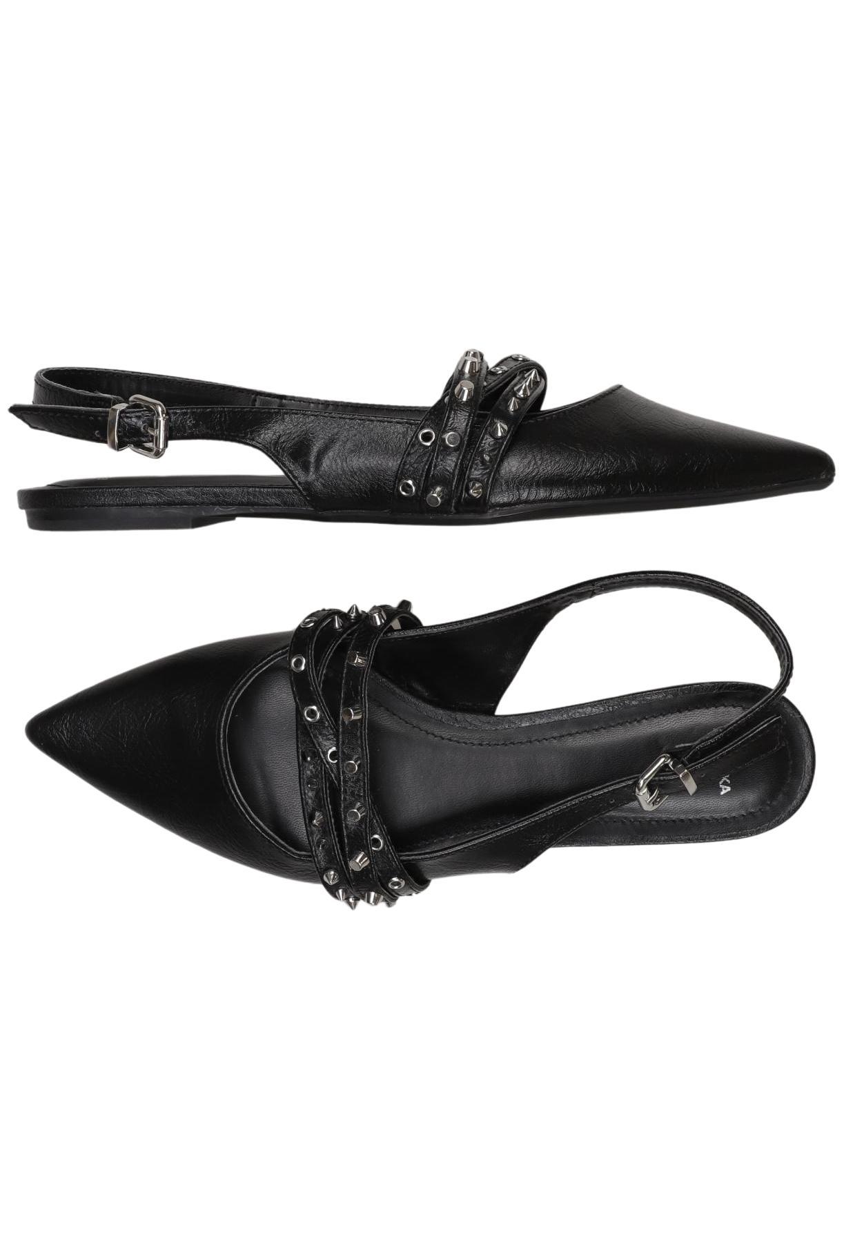 

bershka Damen Ballerinas, schwarz, Gr. 37