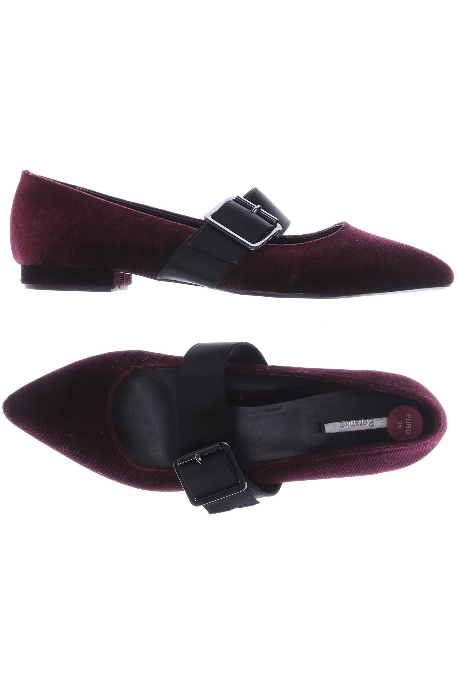 

bershka Damen Ballerinas, bordeaux