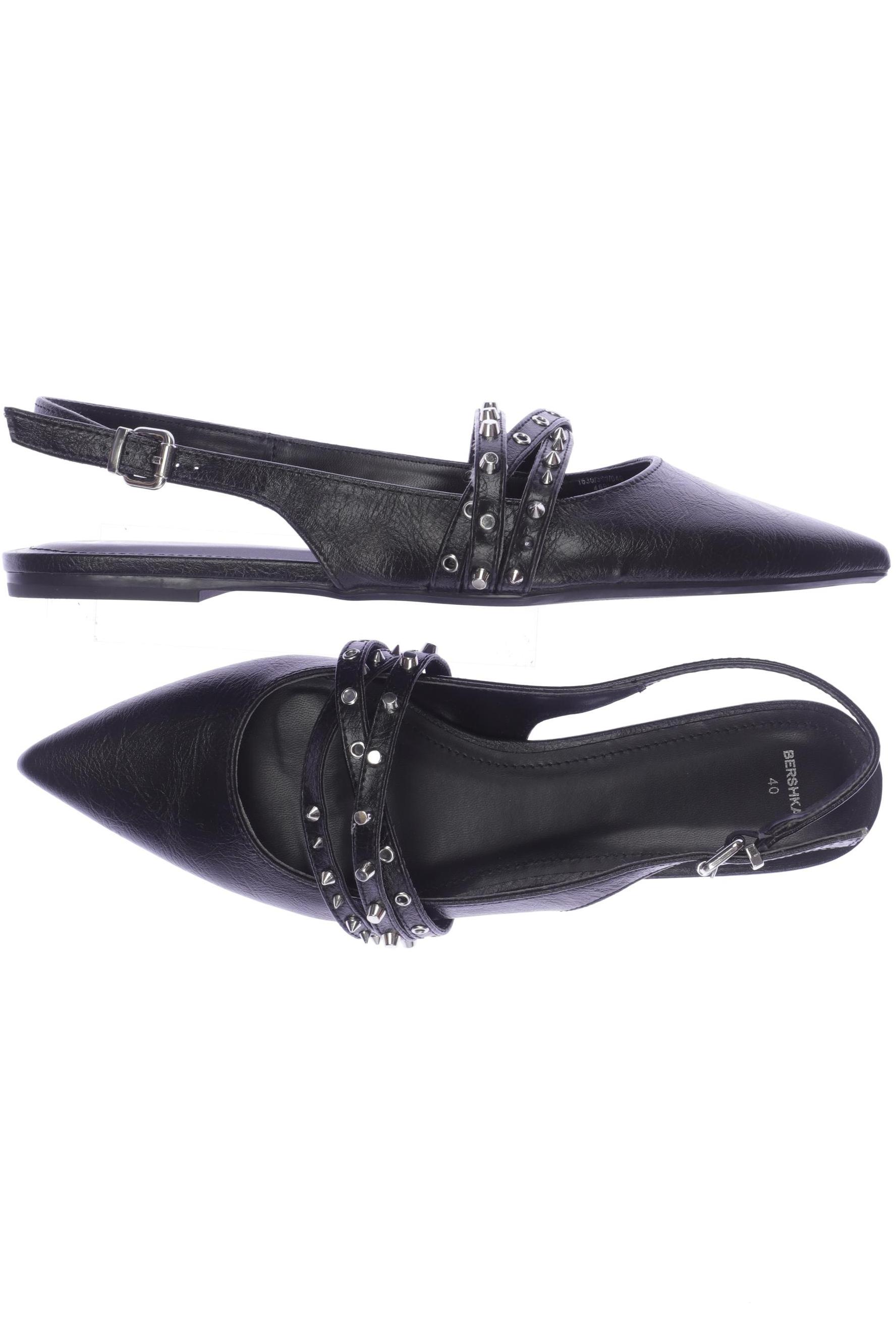 

bershka Damen Ballerinas, schwarz, Gr. 40