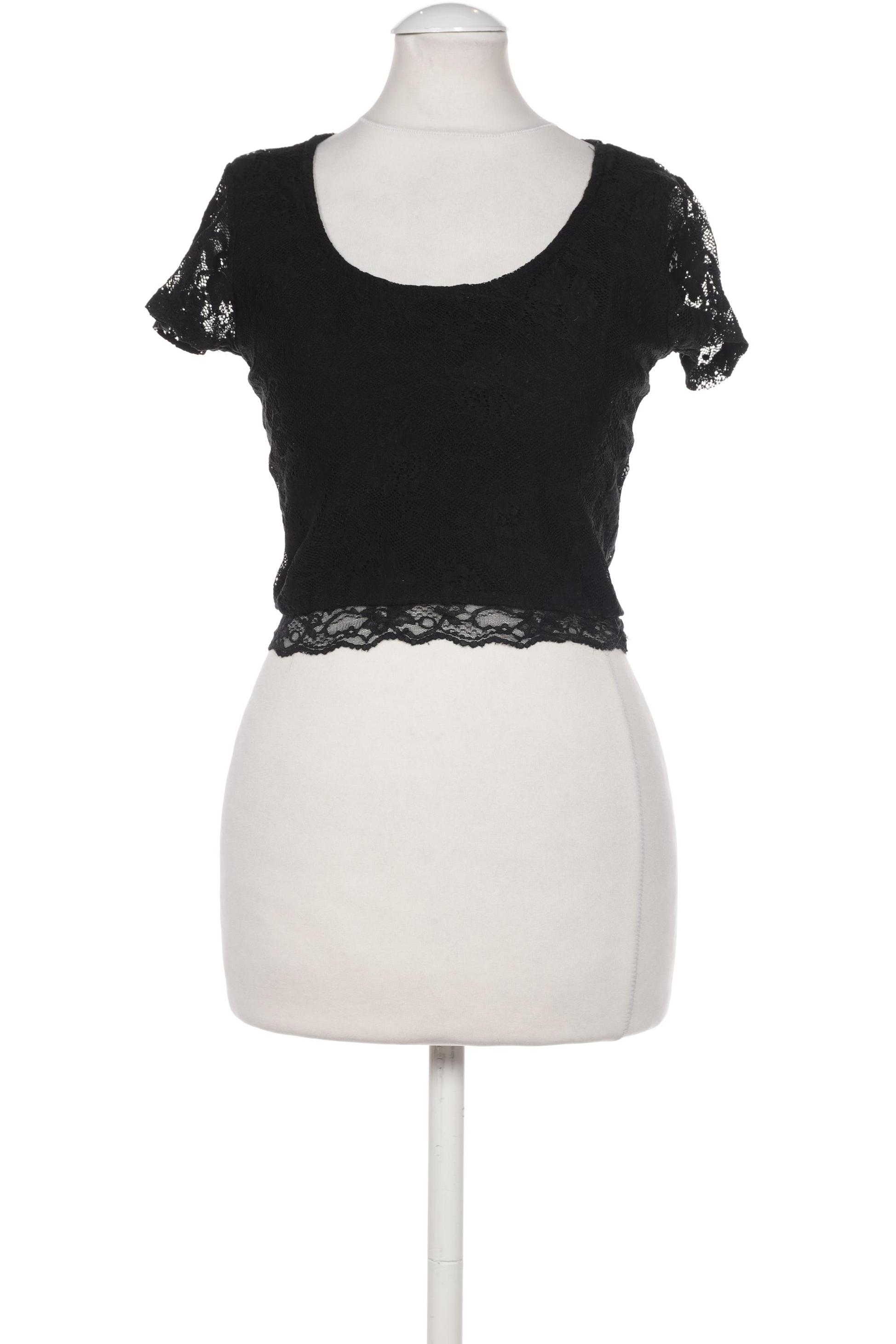 

bershka Damen Bluse, schwarz, Gr. 38