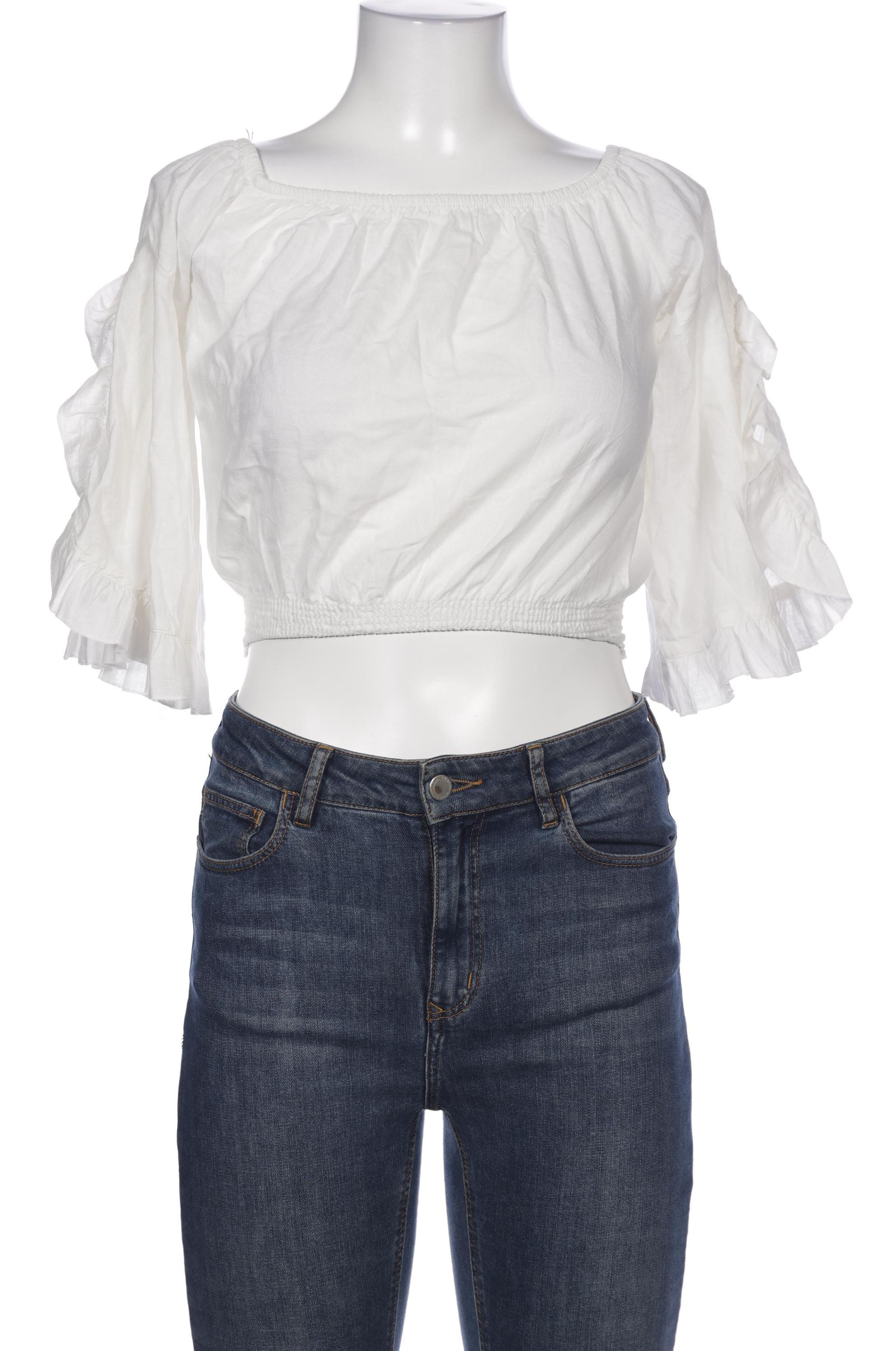 

bershka Damen Bluse, weiß, Gr. 36