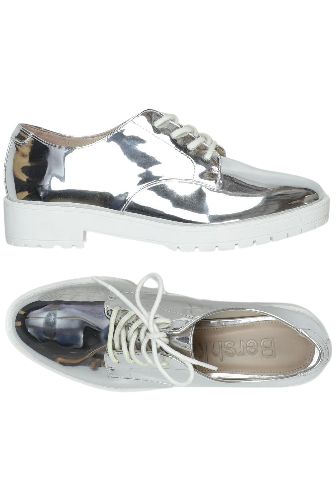 

bershka Damen Halbschuh, silber, Gr. 36