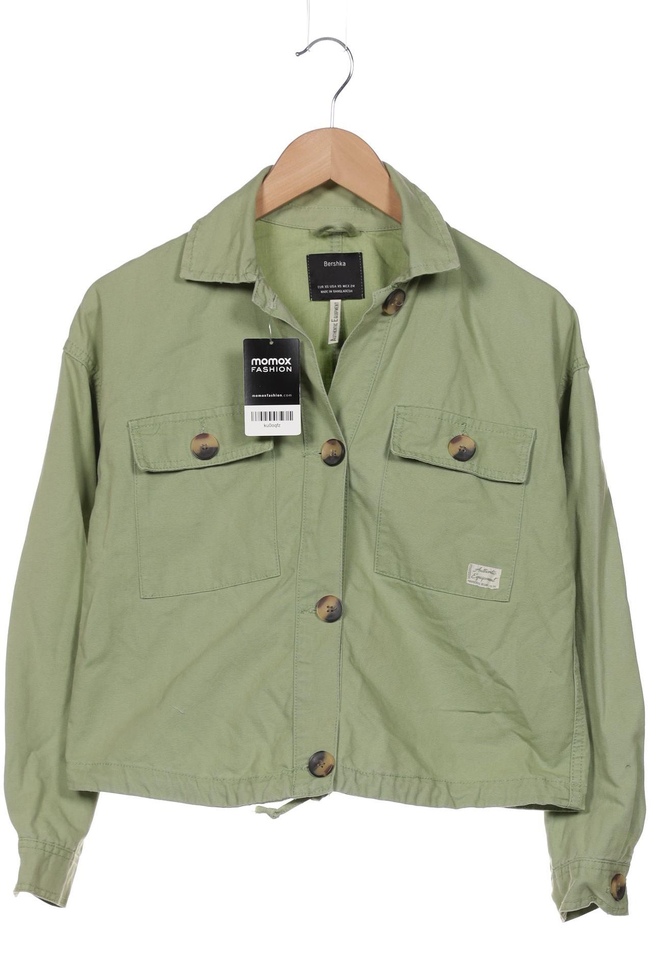 

bershka Damen Jacke, grün, Gr. 34