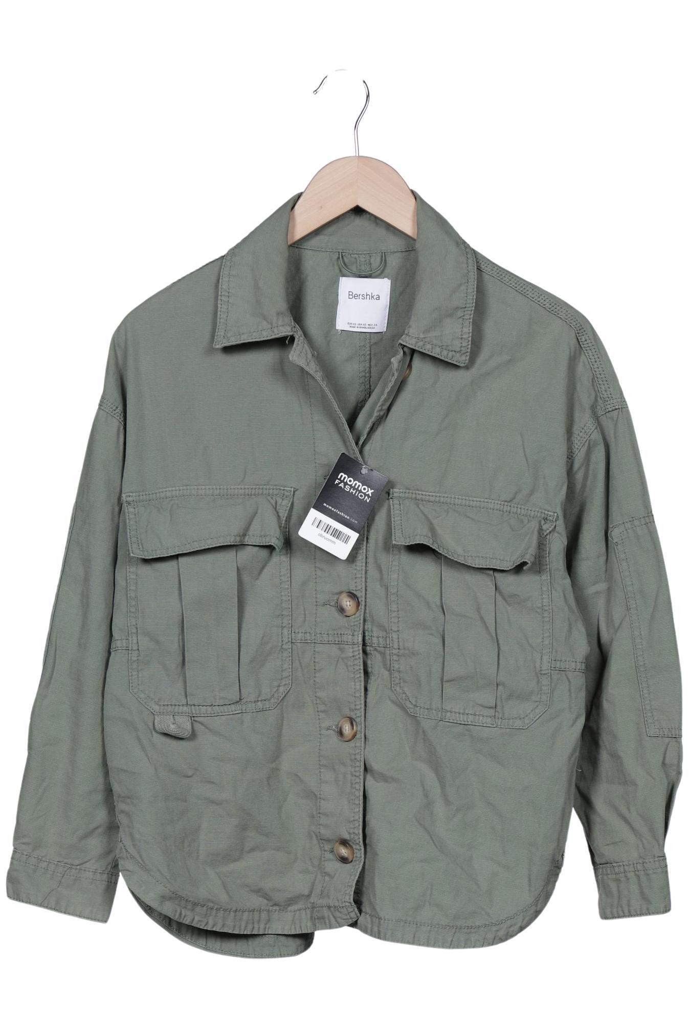 

bershka Damen Jacke, grün, Gr. 34