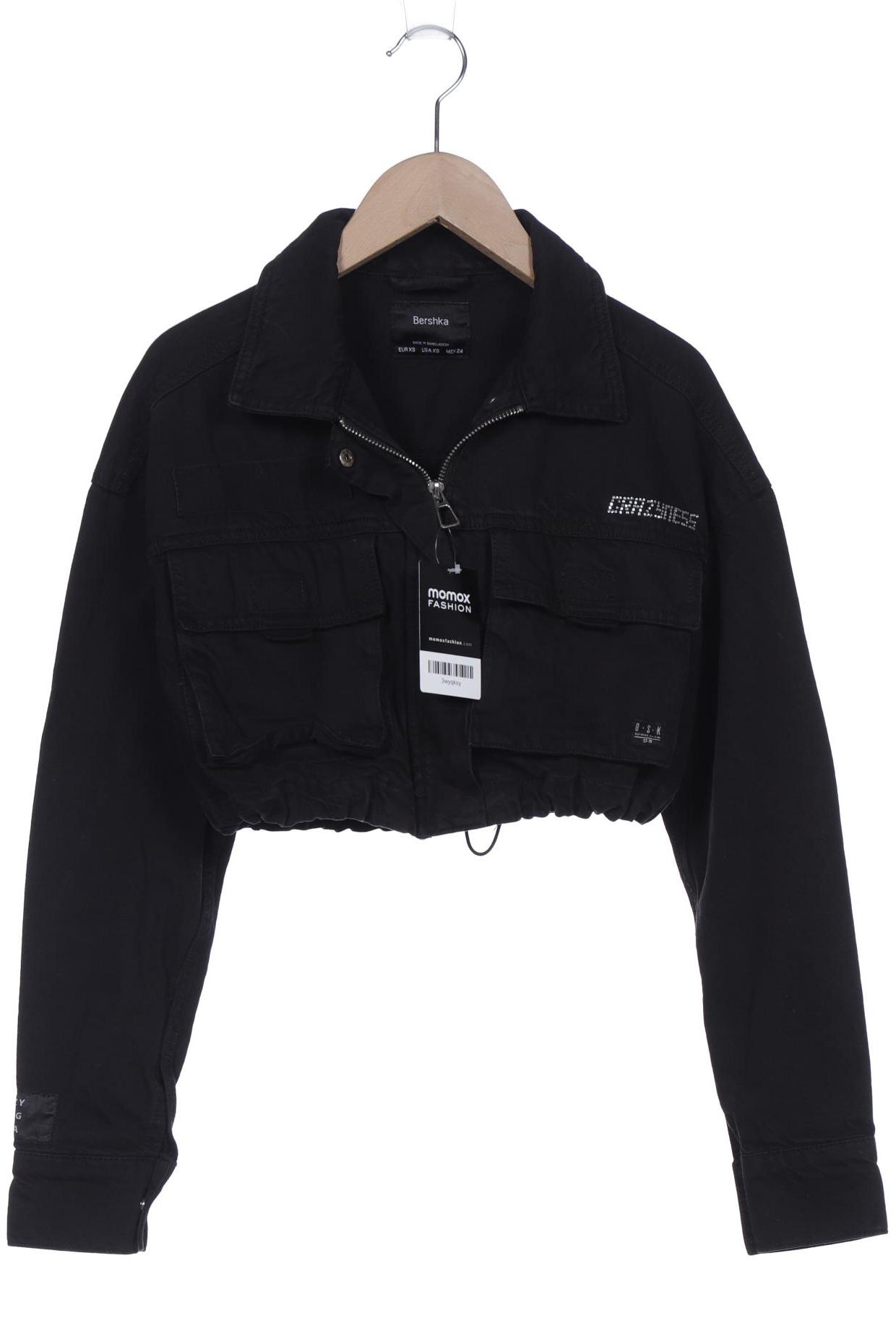 

bershka Damen Jacke, schwarz, Gr. 34