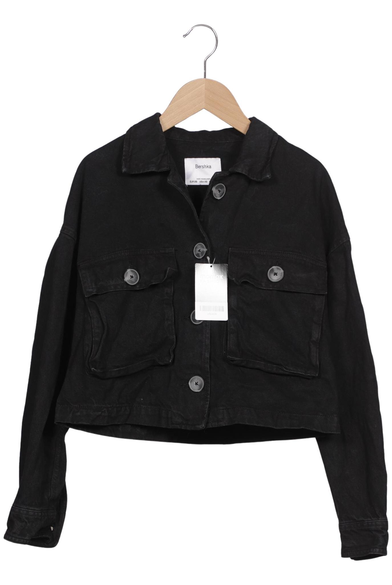 

bershka Damen Jacke, schwarz, Gr. 34
