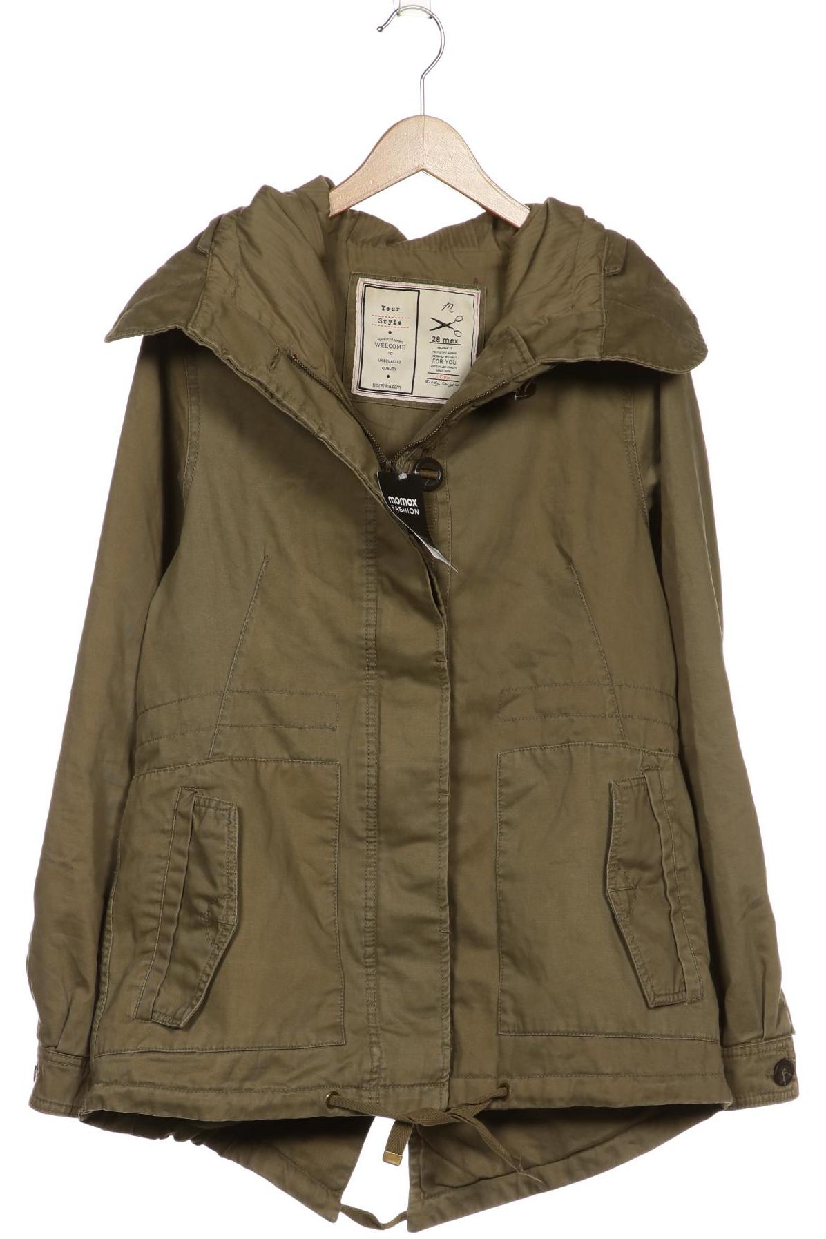 

bershka Damen Jacke, grün, Gr. 38
