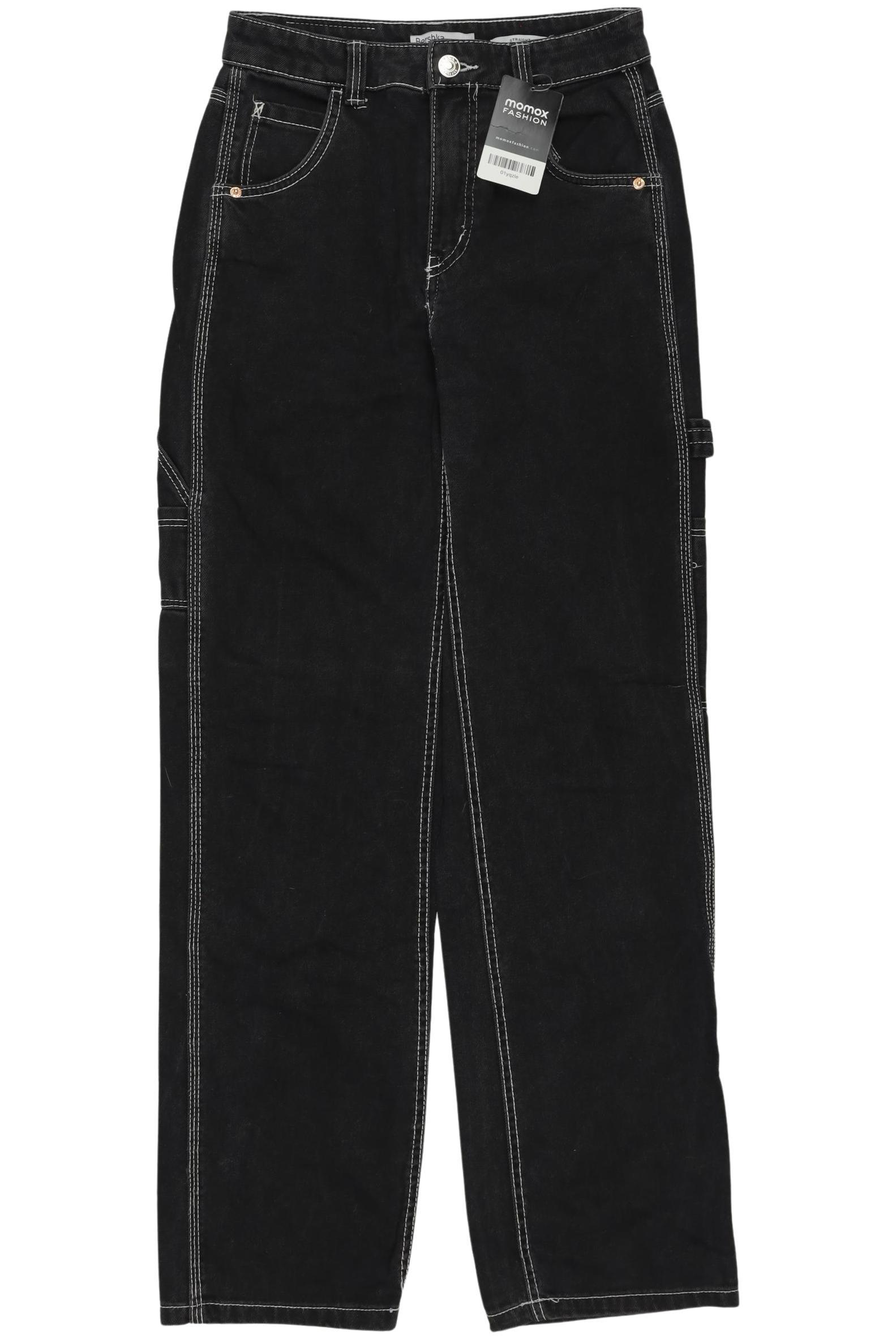 

bershka Damen Jeans, schwarz, Gr. 34