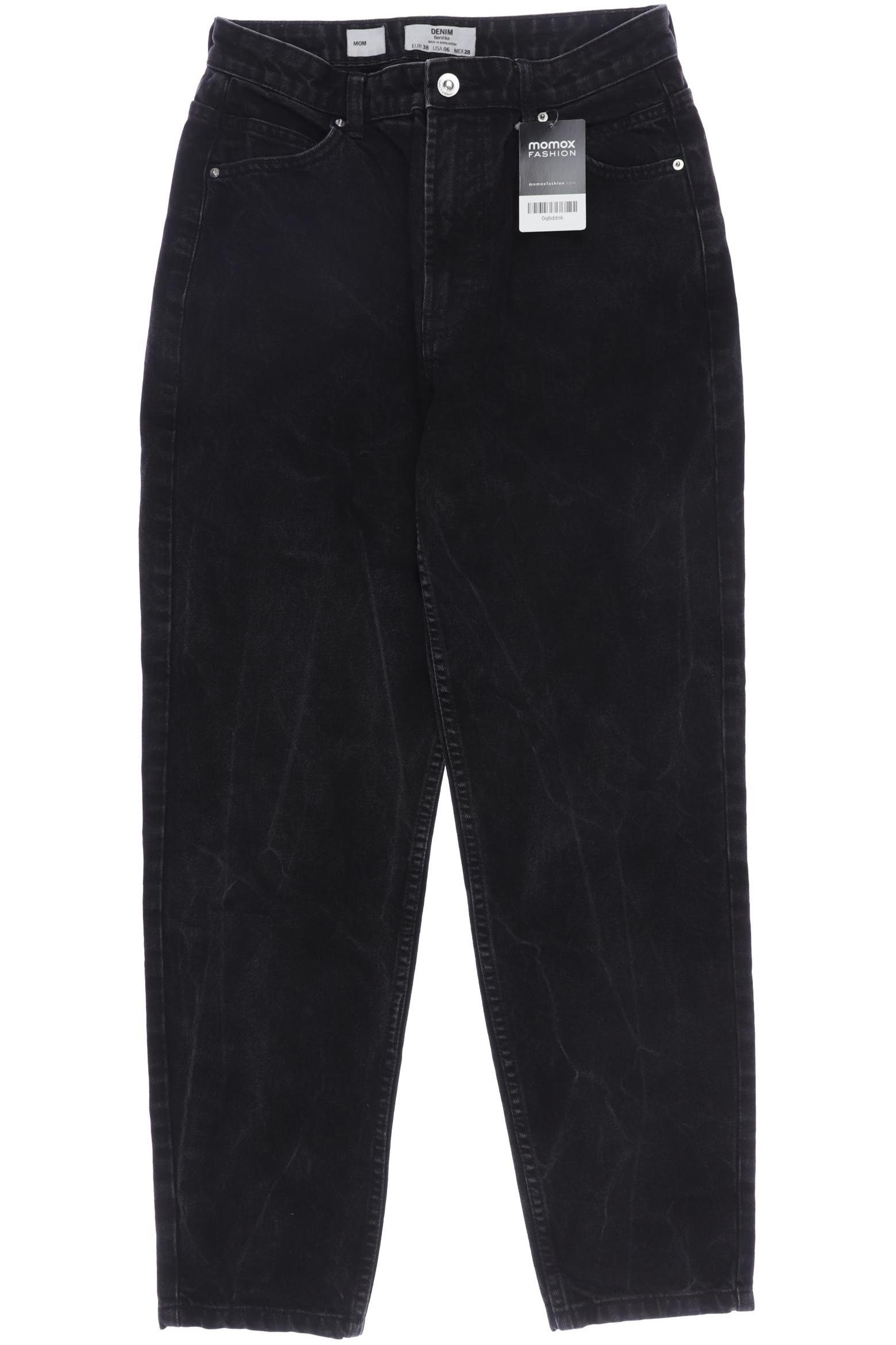 

bershka Damen Jeans, schwarz, Gr. 38