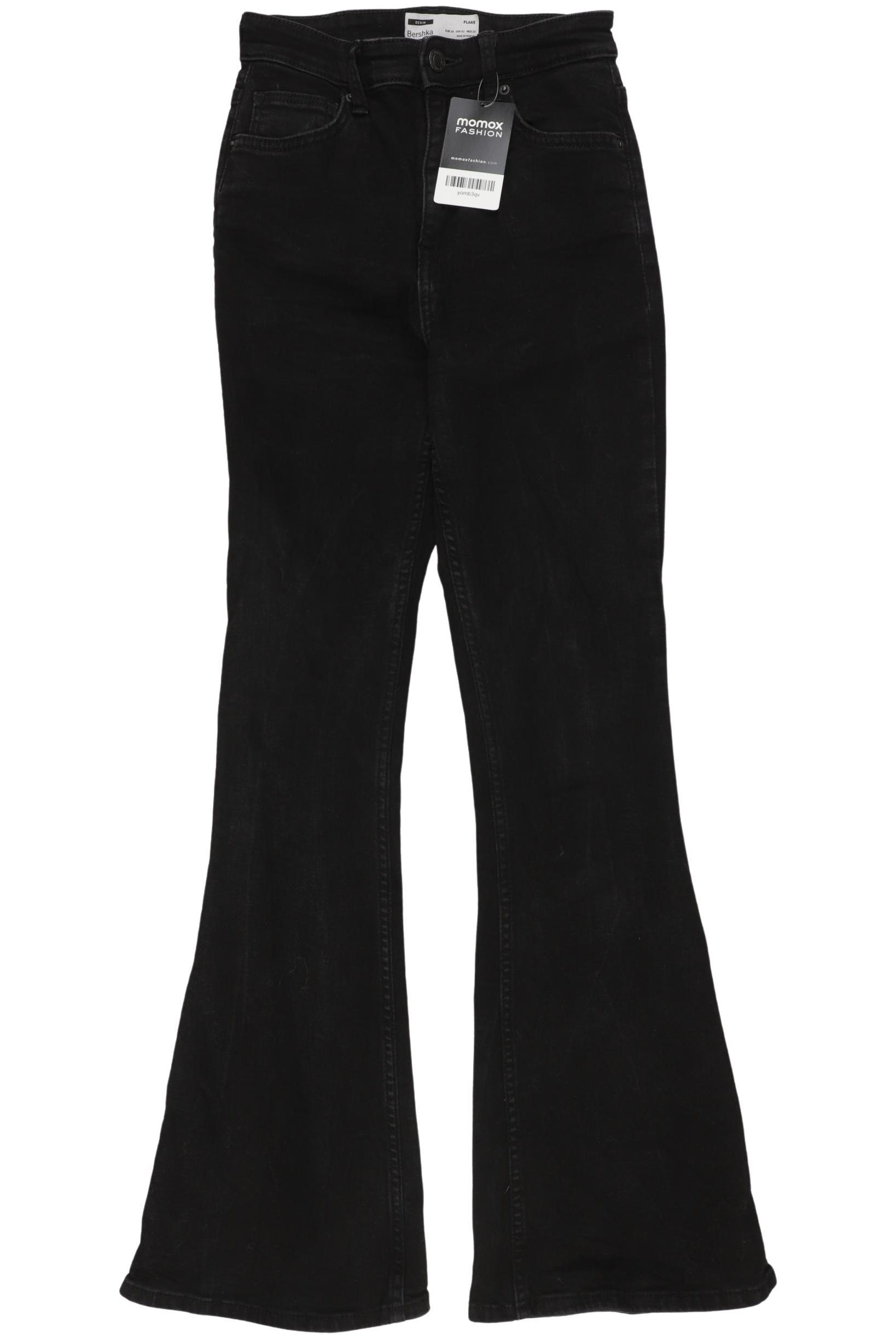

bershka Damen Jeans, schwarz, Gr. 34