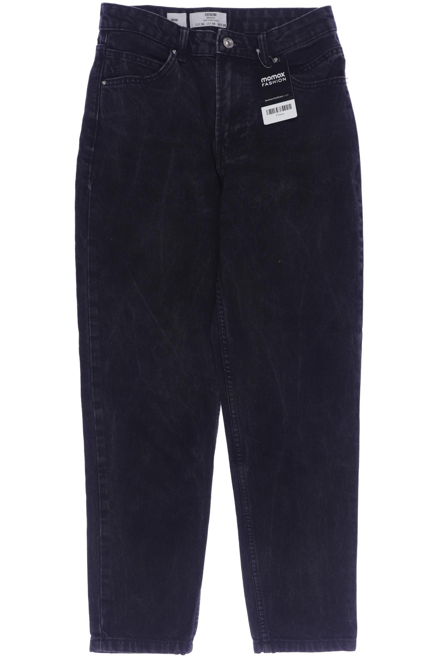 

bershka Damen Jeans, schwarz, Gr. 36