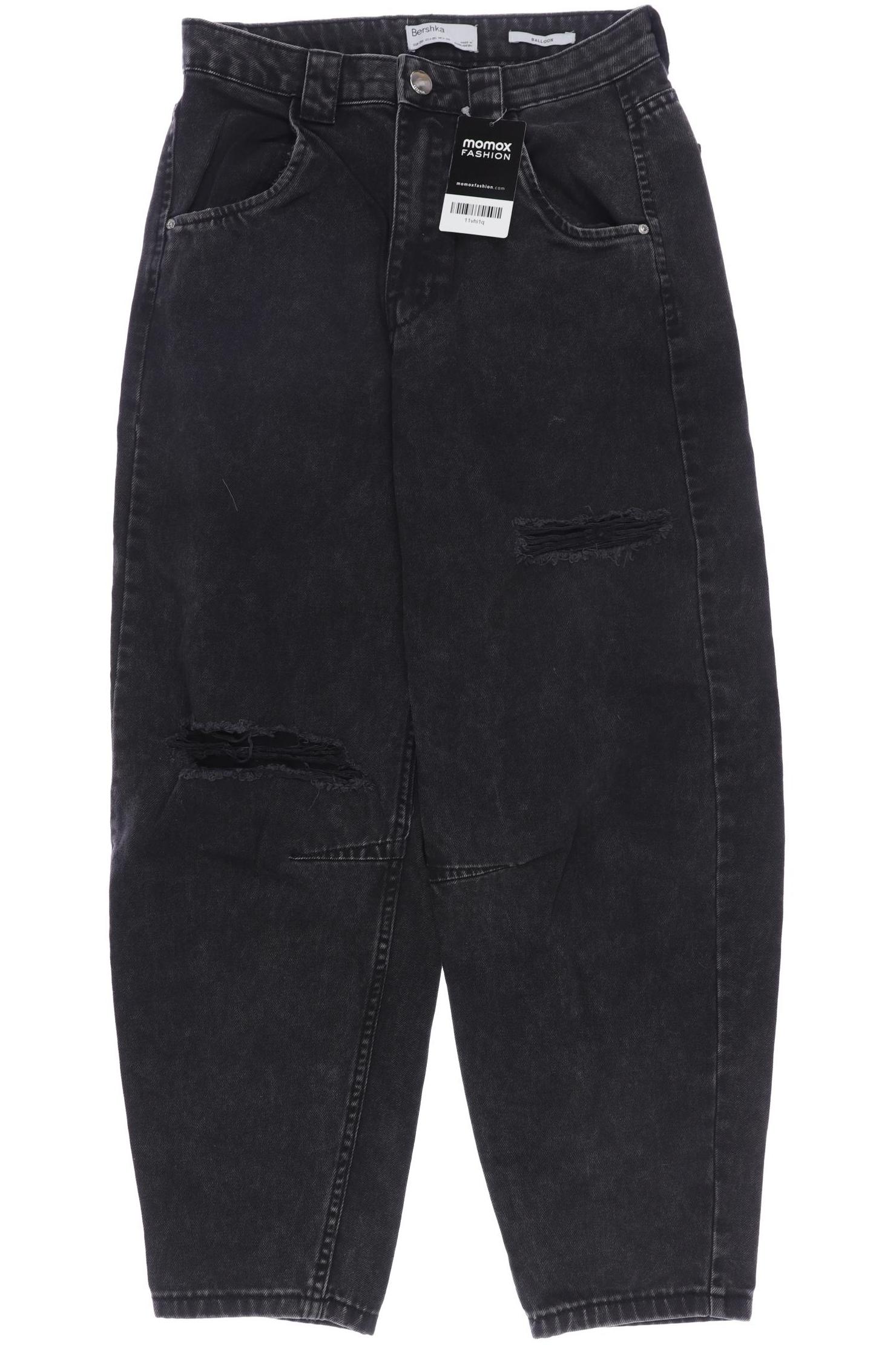 

bershka Damen Jeans, schwarz, Gr. 38
