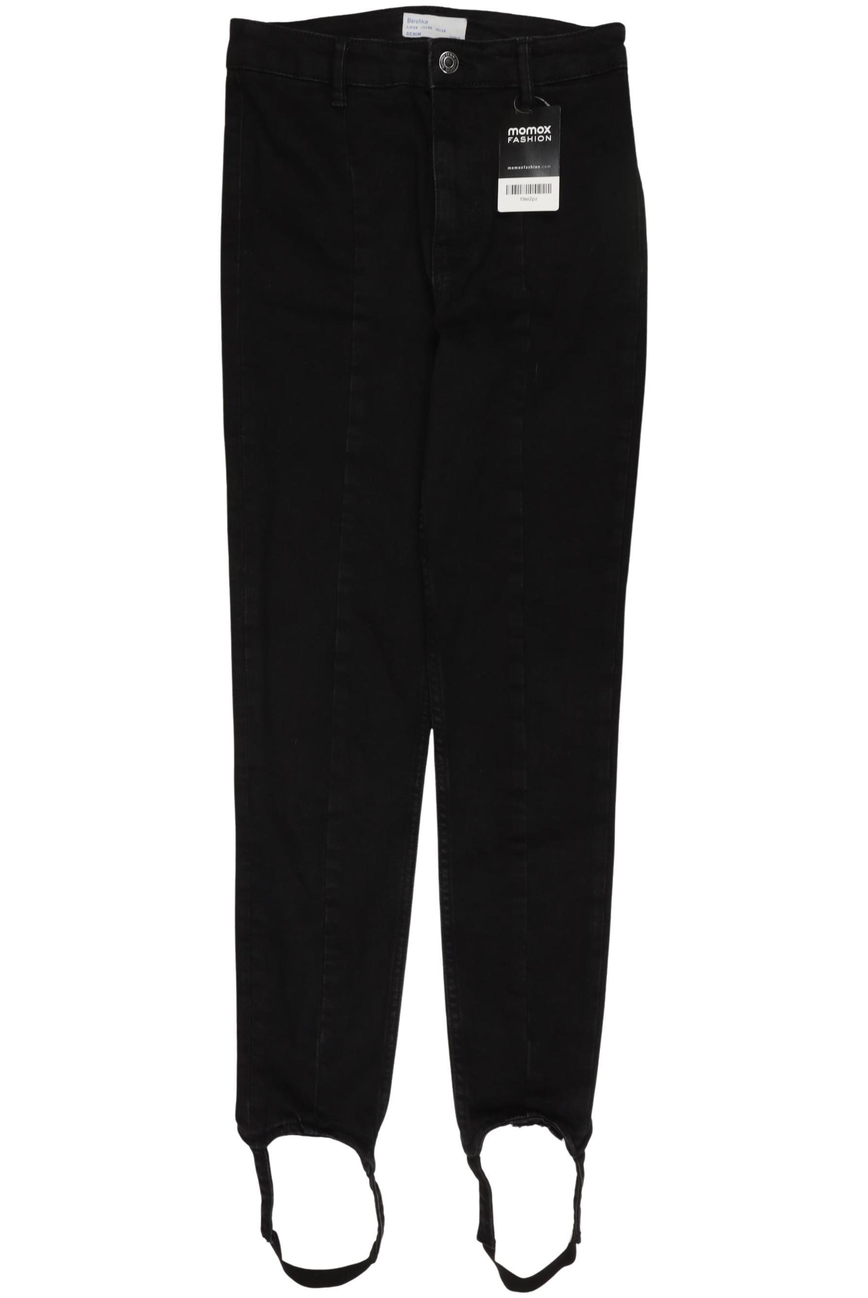 

bershka Damen Jeans, schwarz, Gr. 38