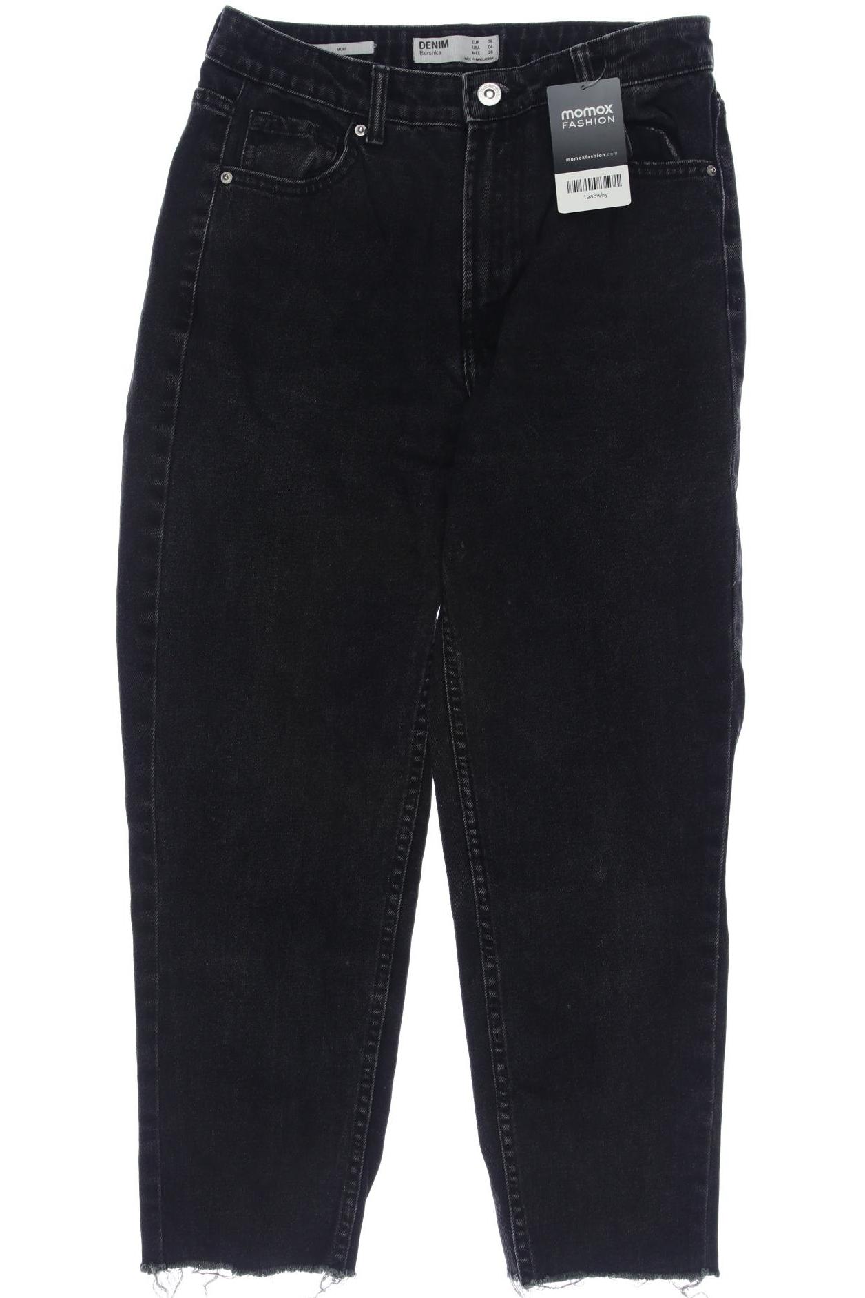

bershka Damen Jeans, schwarz, Gr. 36