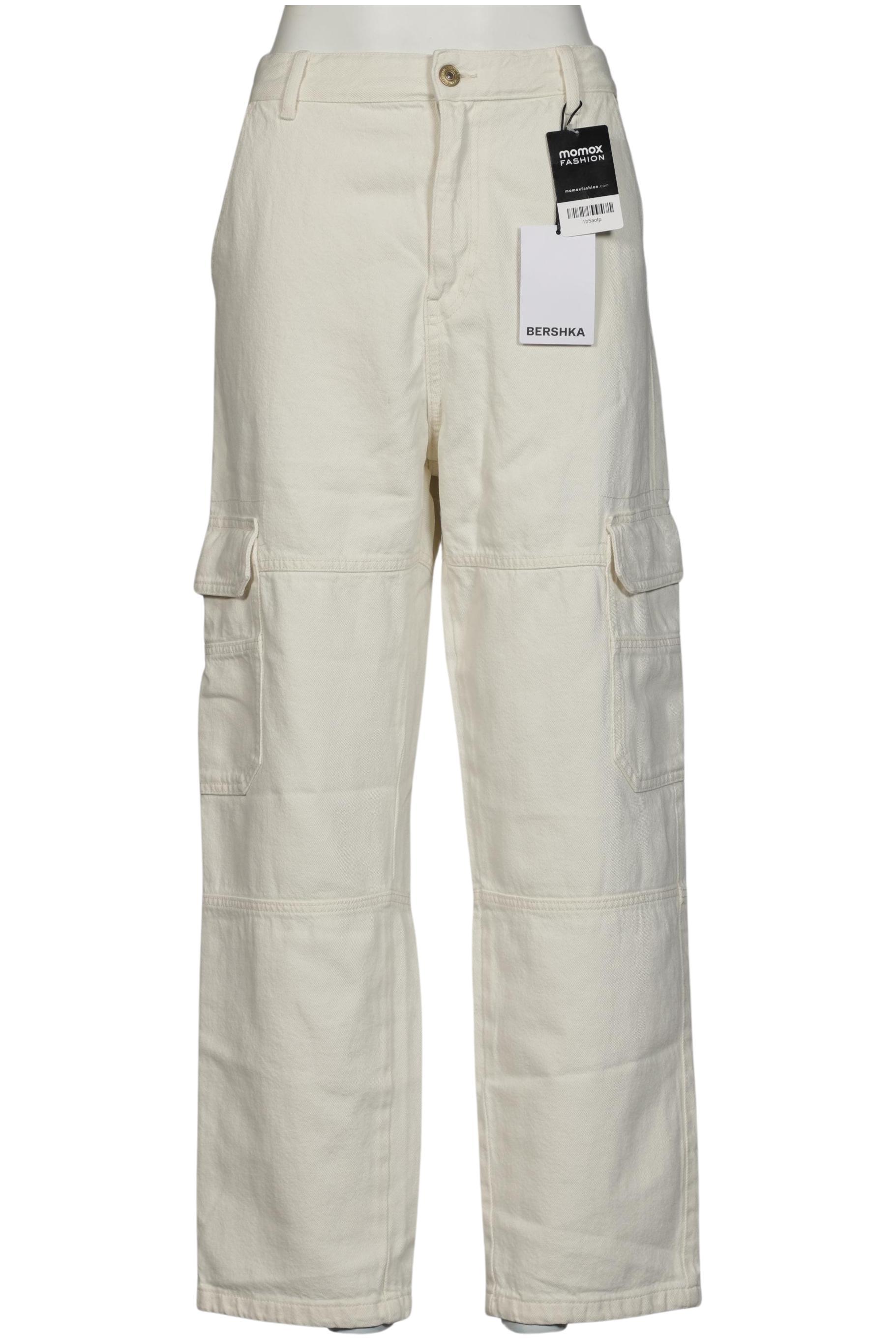 

bershka Damen Jeans, cremeweiß, Gr. 32