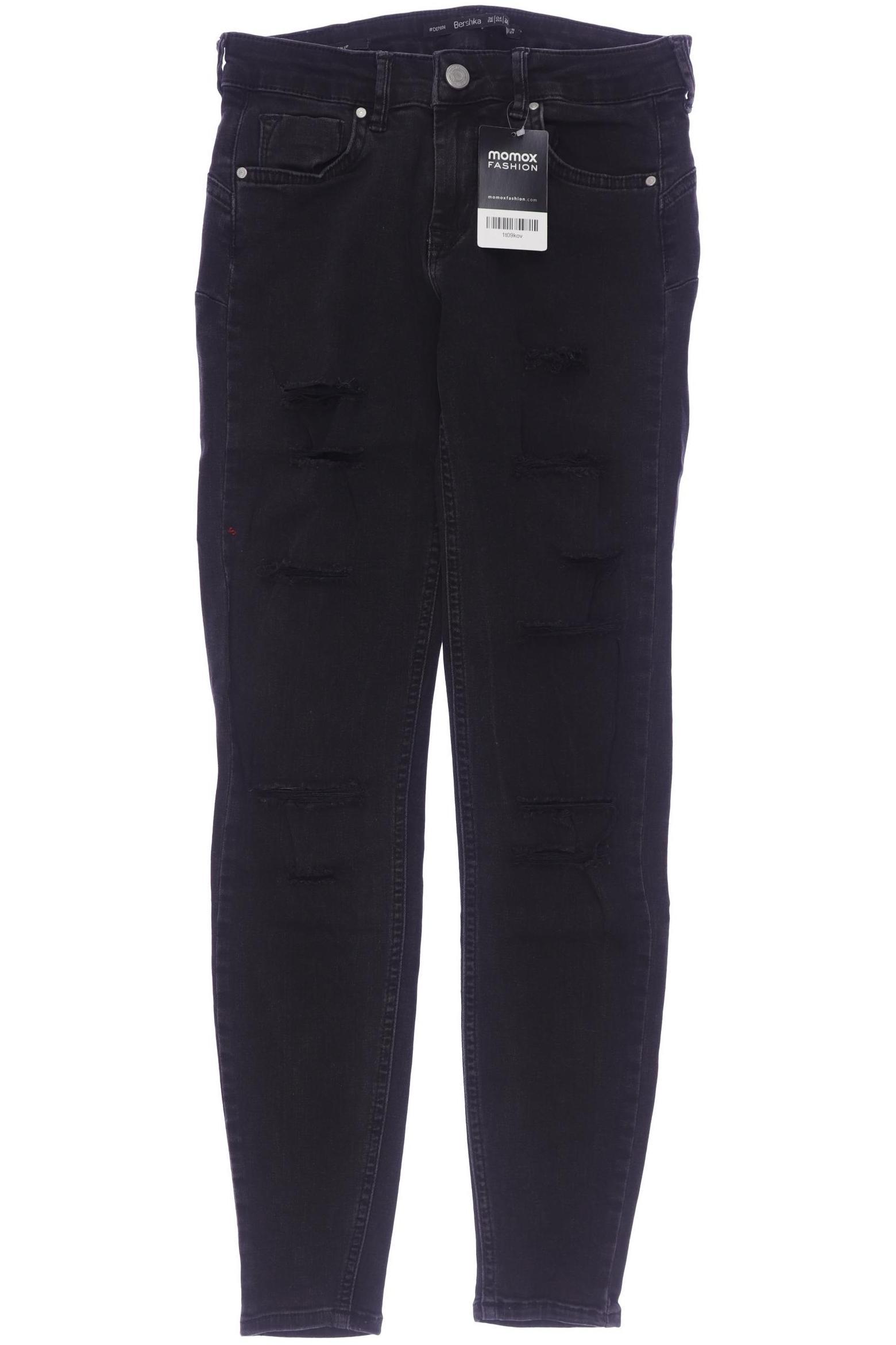 

bershka Damen Jeans, schwarz, Gr. 36