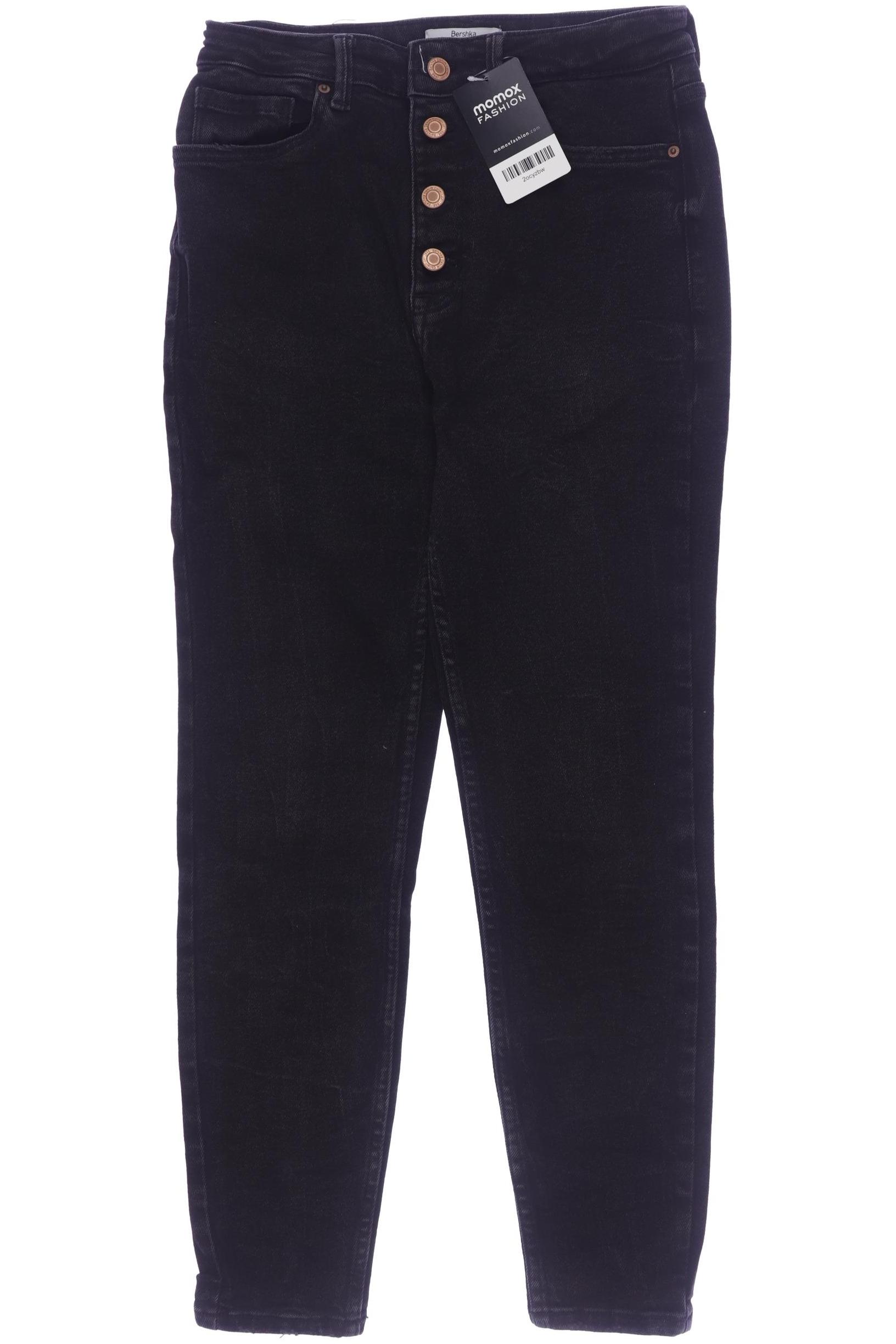 

bershka Damen Jeans, schwarz, Gr. 38