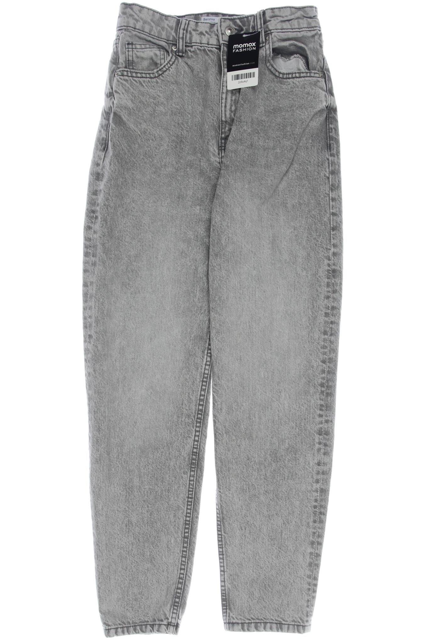 

bershka Damen Jeans, grau, Gr. 34