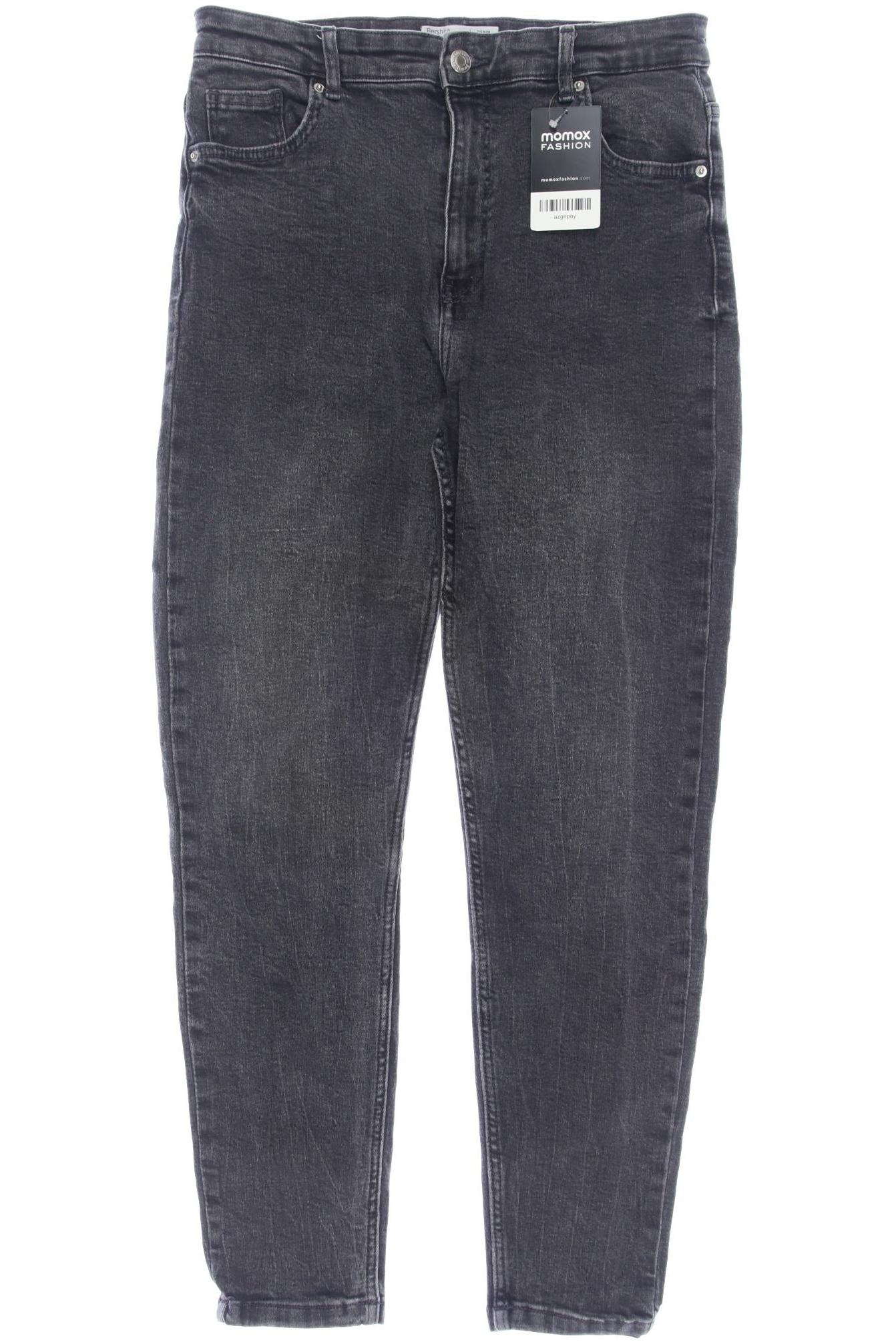 

bershka Damen Jeans, schwarz, Gr. 38