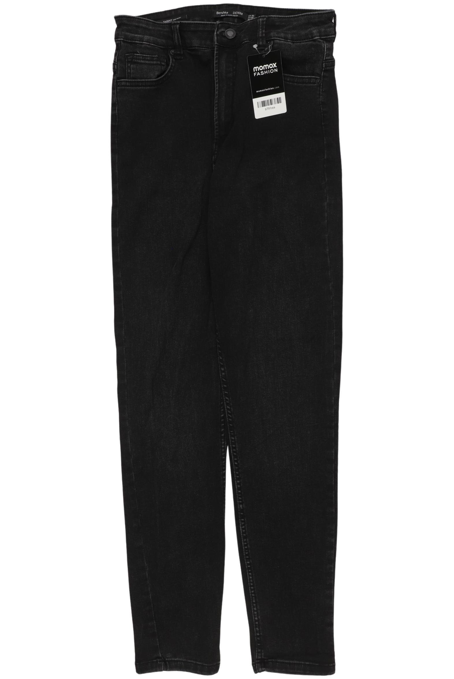 

bershka Damen Jeans, schwarz, Gr. 40