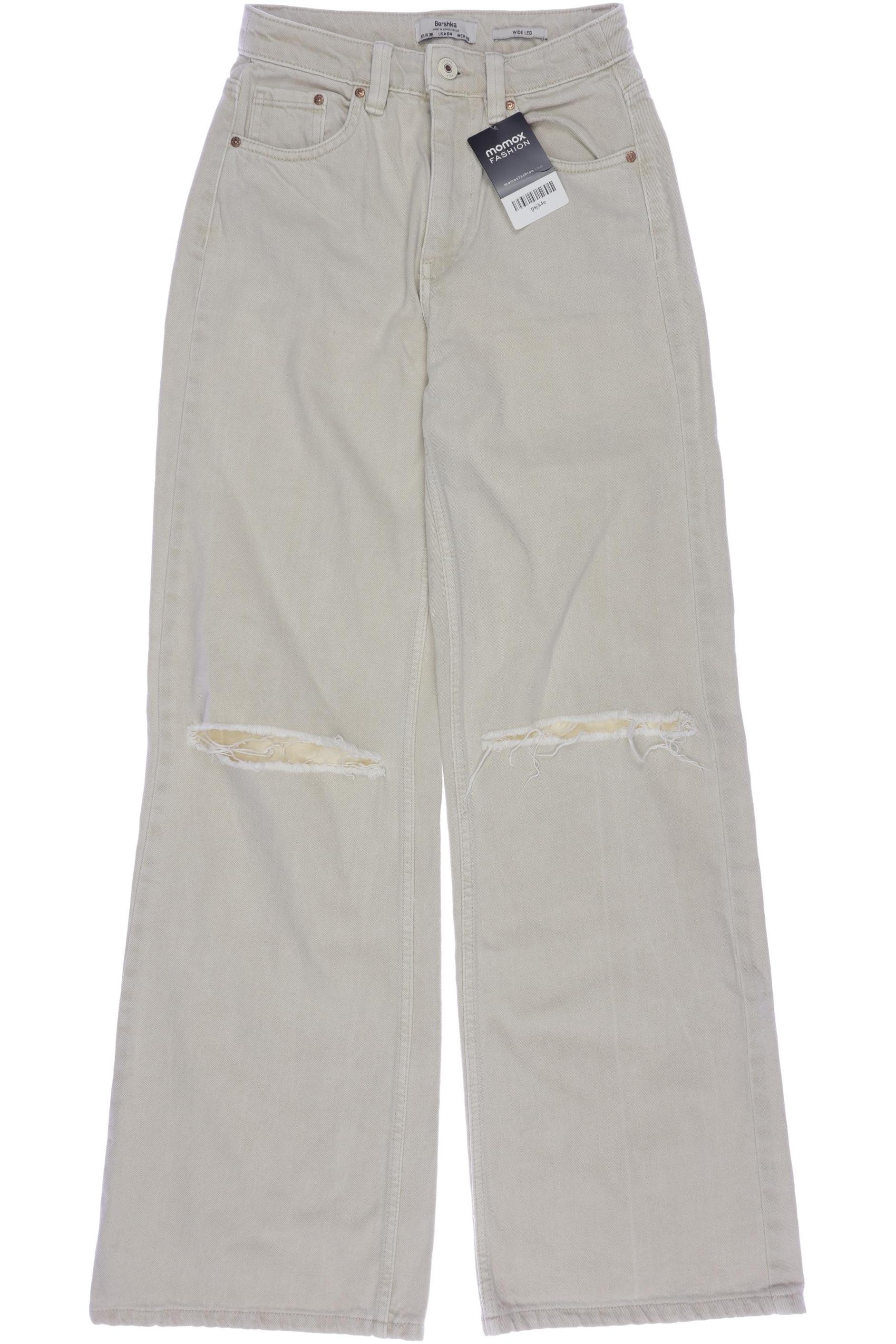 

bershka Damen Jeans, beige, Gr. 36