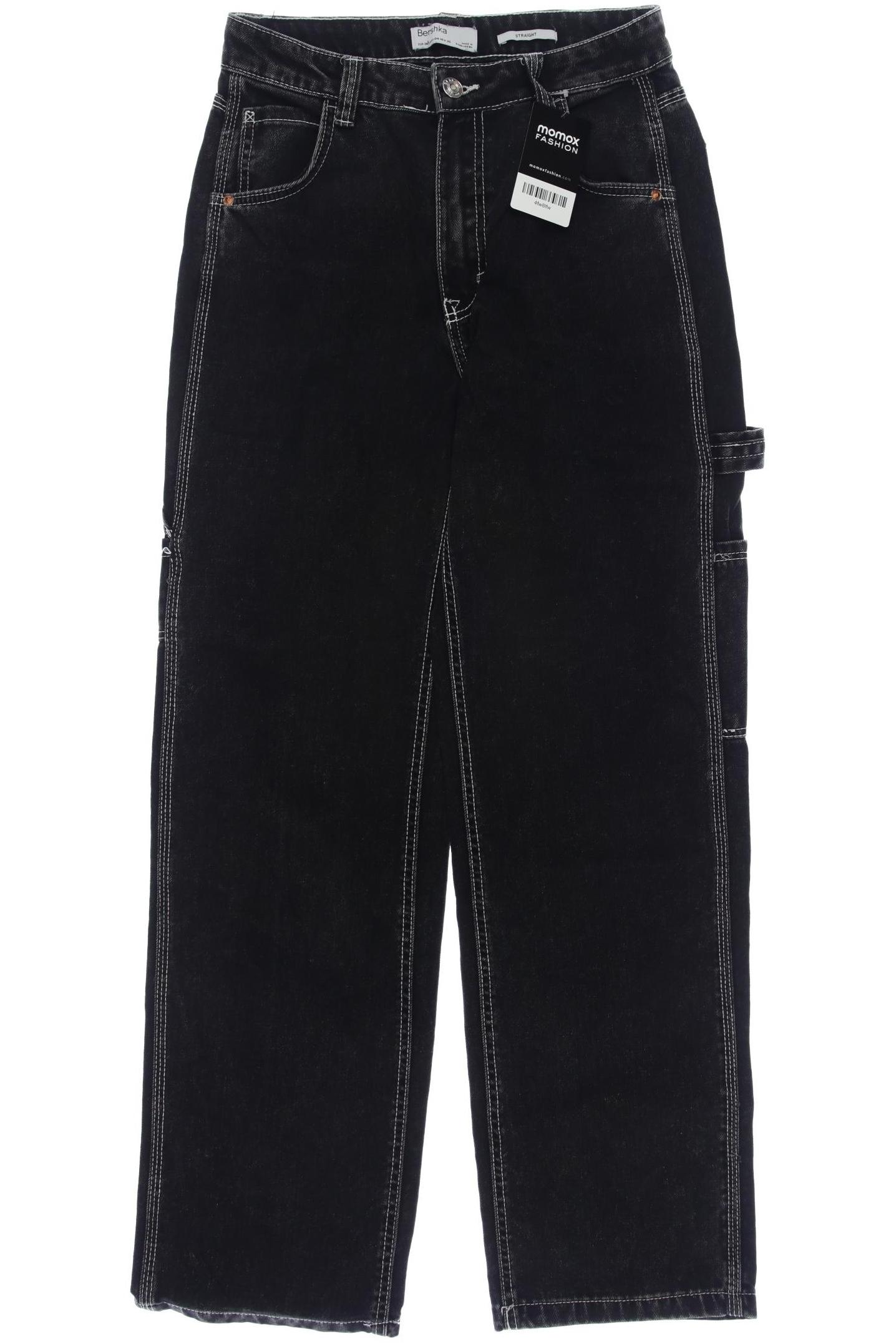 

bershka Damen Jeans, schwarz, Gr. 36