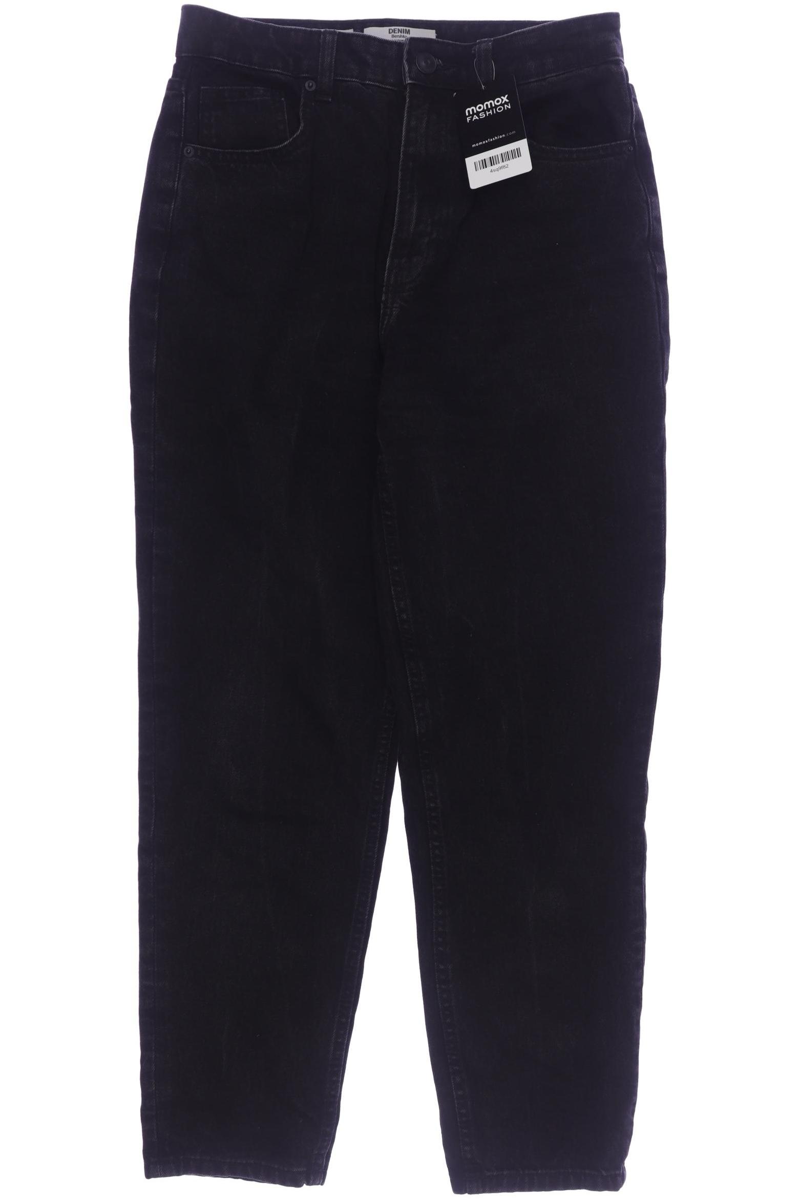 

bershka Damen Jeans, schwarz, Gr. 36