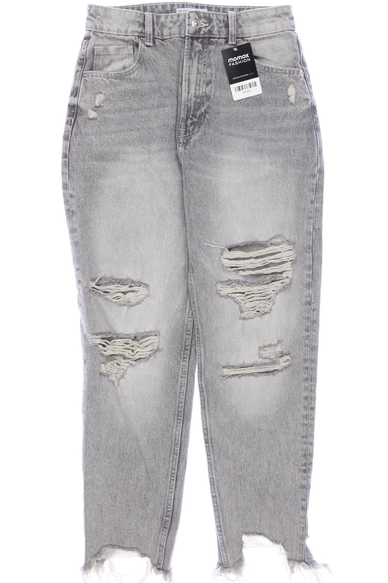 

bershka Damen Jeans, grau, Gr. 38