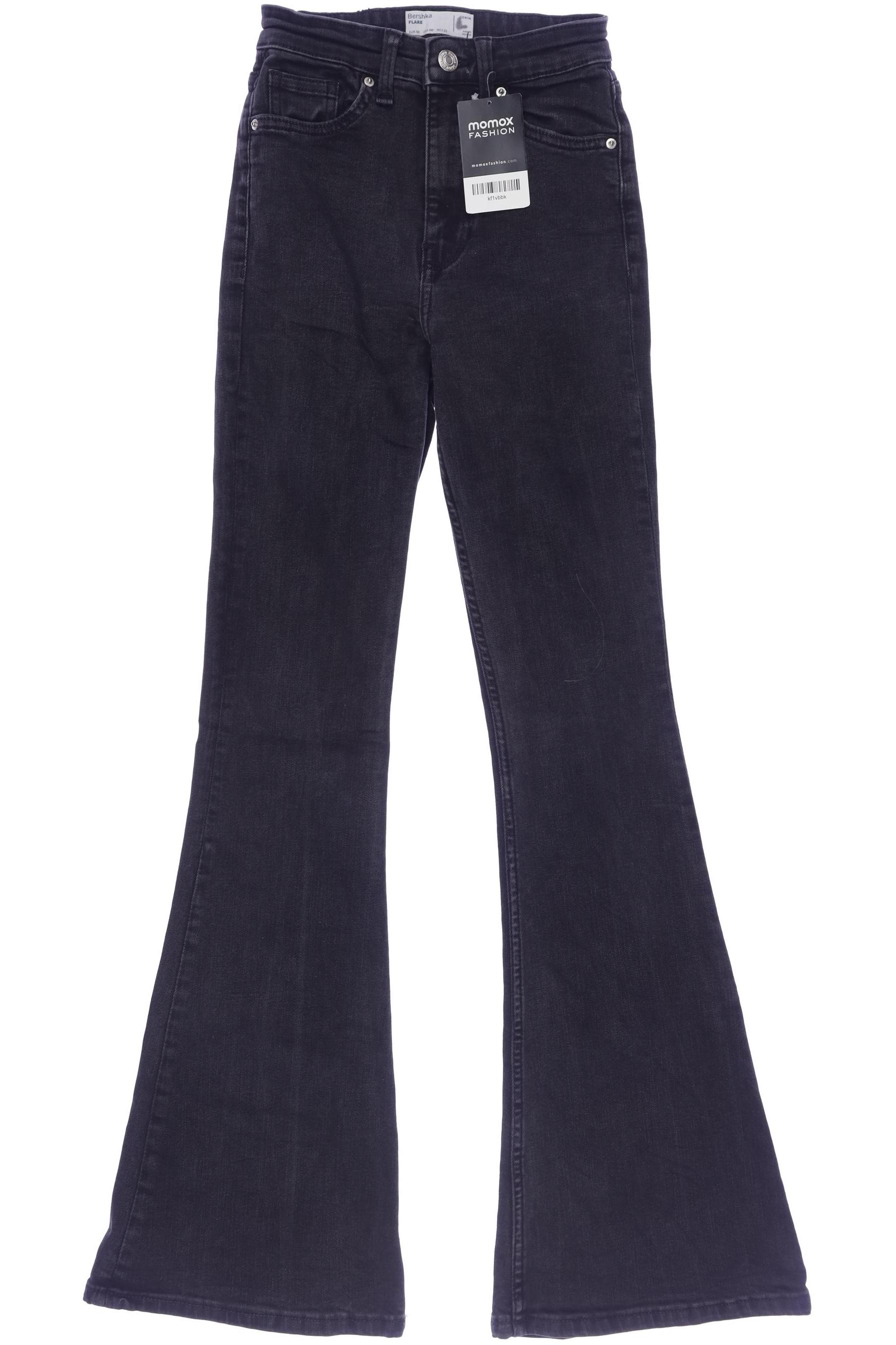 

bershka Damen Jeans, schwarz, Gr. 32