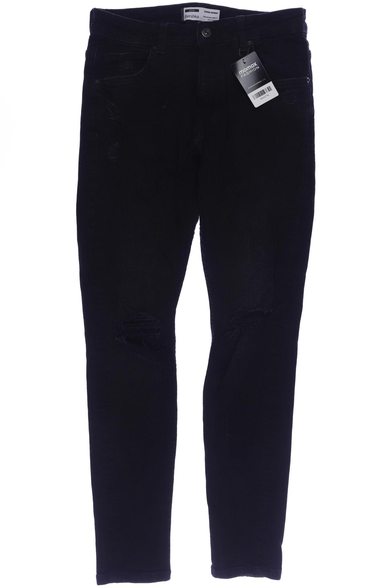 

bershka Damen Jeans, schwarz, Gr. 40