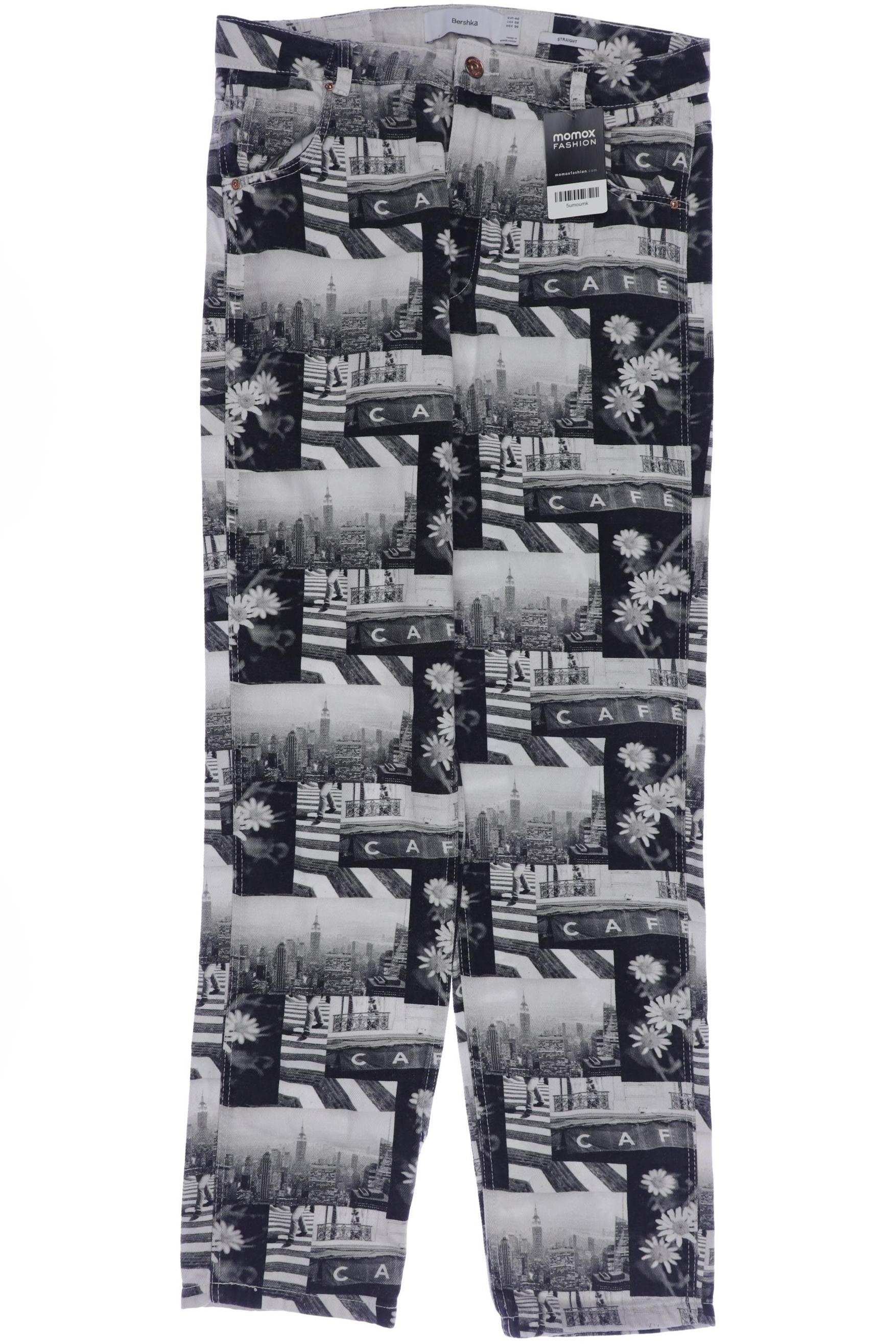 

bershka Damen Jeans, weiß, Gr. 40