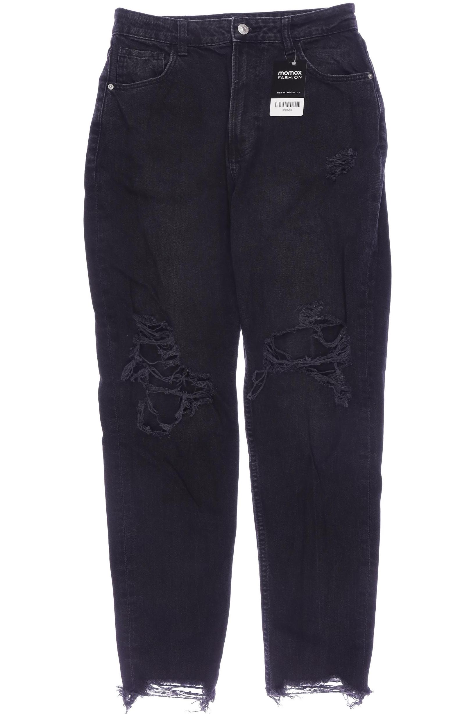 

bershka Damen Jeans, schwarz, Gr. 38